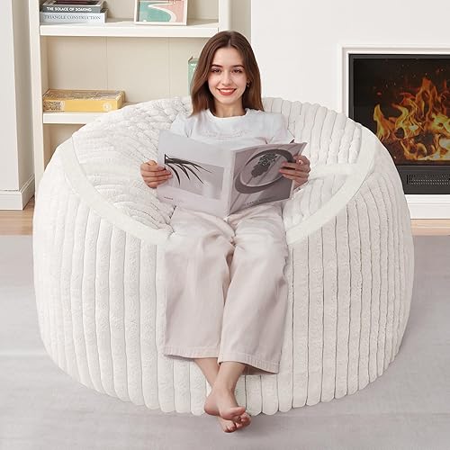 Miniatura 144 de HABUTWAY Puf gigante de 2 pies para adultos, con relleno de espuma viscoelástica, puf grande con funda de terciopelo holandés extraíble para sala de