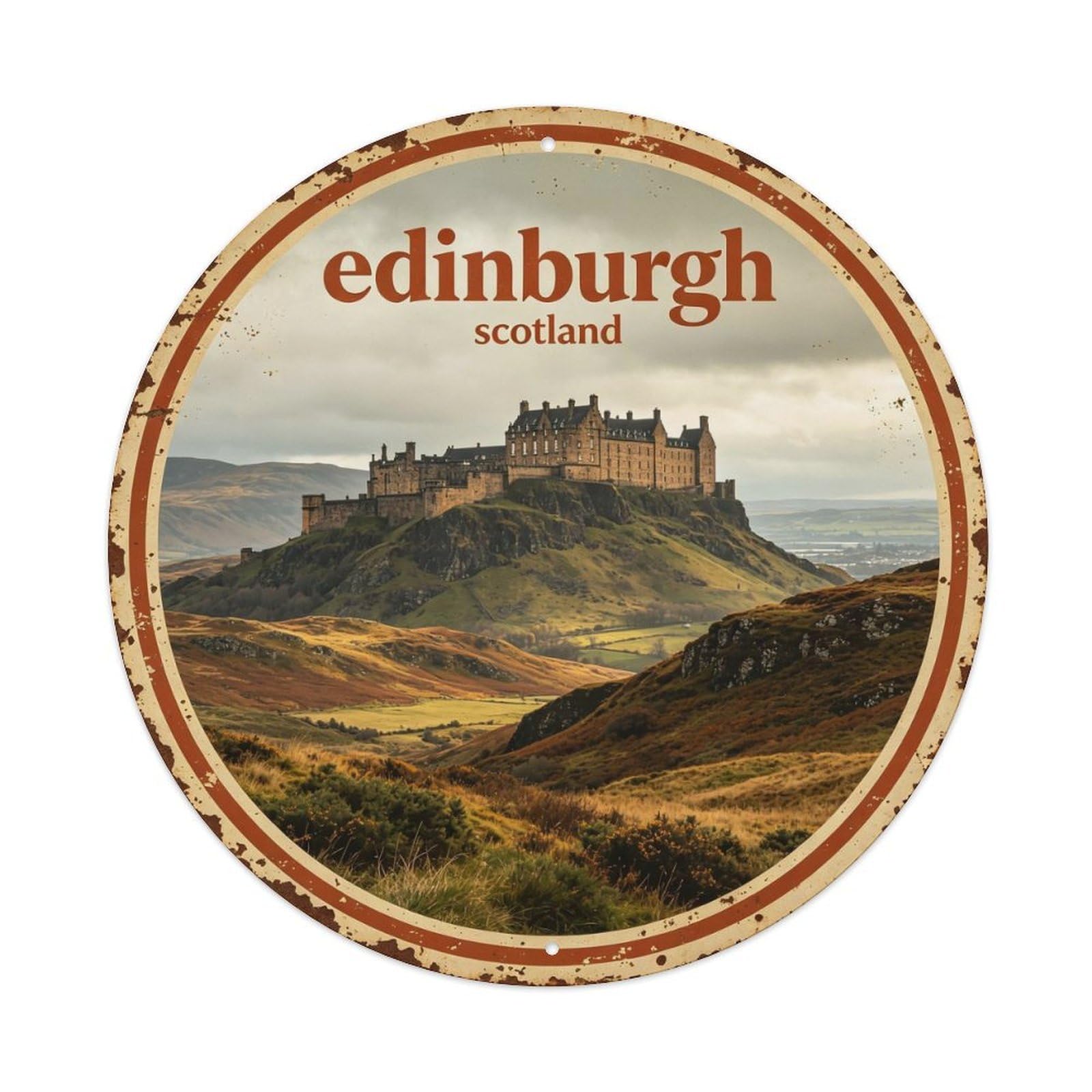 Edinburgh_vintage Metal Tin Sign Plaque