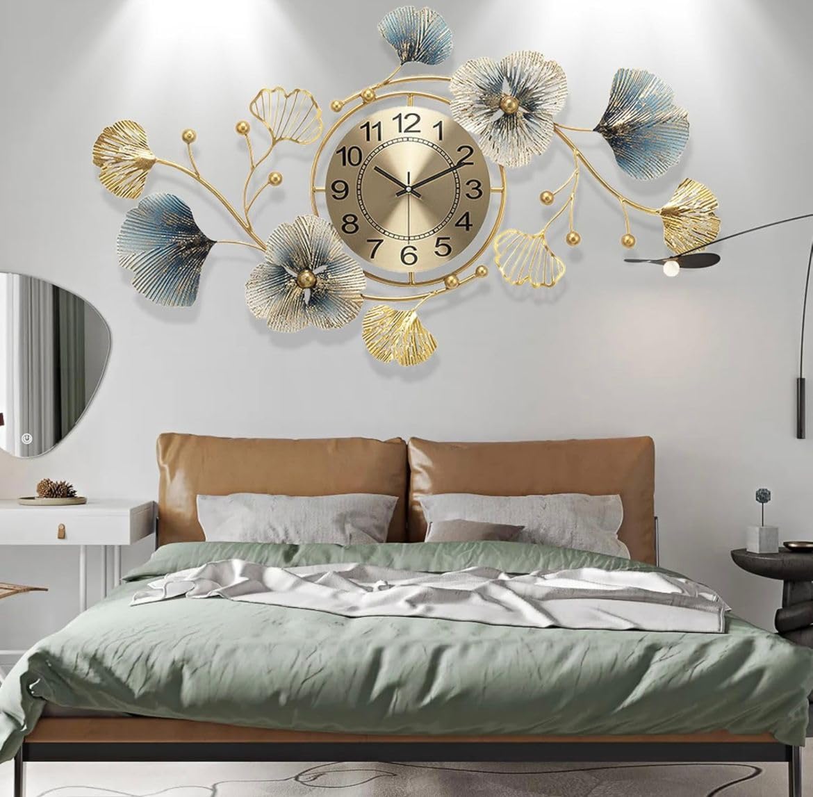 S M HANDICRAFTS Metal Wall Clock for Bedroom Living Room Floral Decorative etal Watch for Home/Living Spaces Wall Hanging and Wall Sculpture (Size 35X20X2 Inches) (B0DG5HHJ2V) Amazon Price History, Amazon Price Tracker