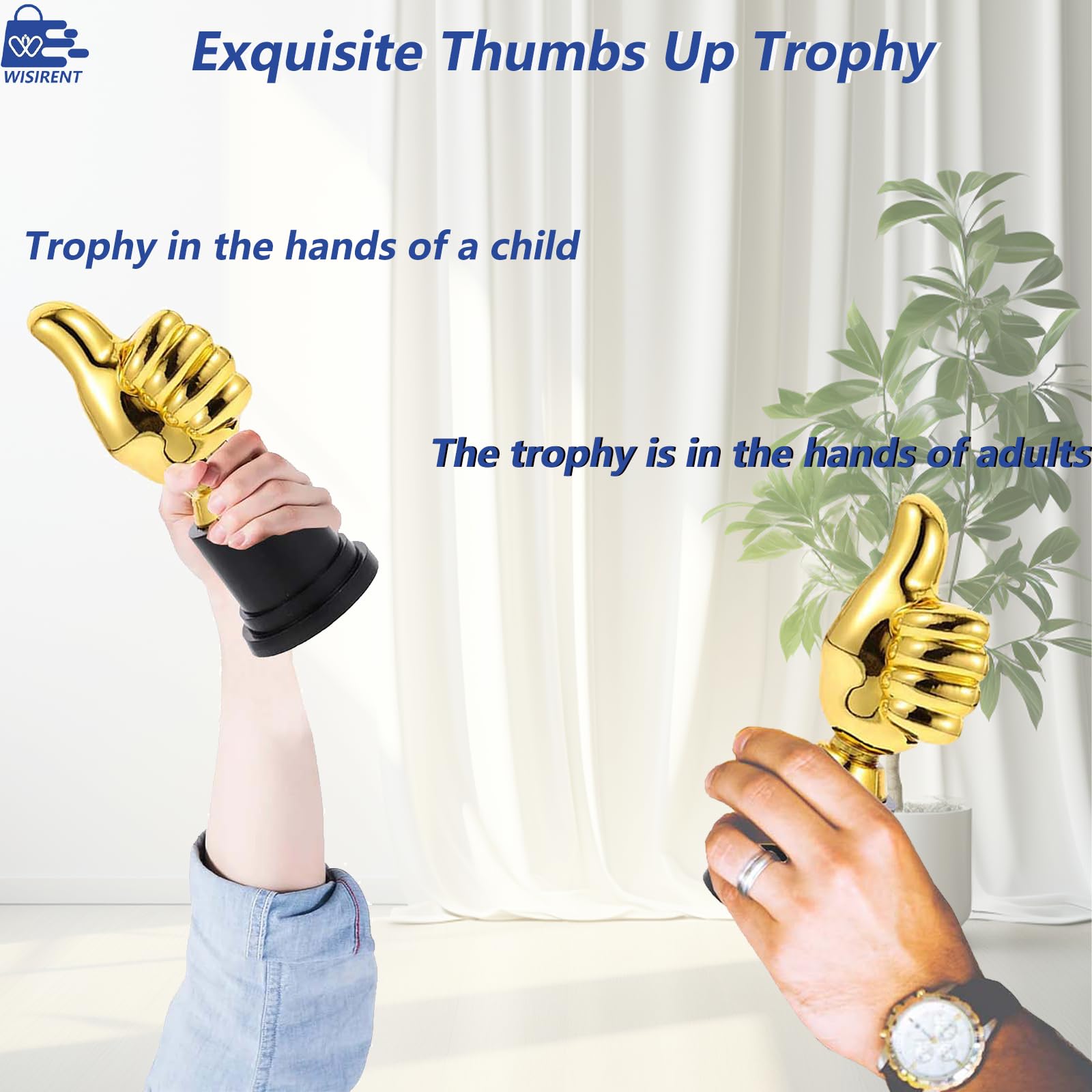 Trofeos Pulgar hacia Arriba 8 Piezas Oro Plastico para Deportes Competiciones Escolares