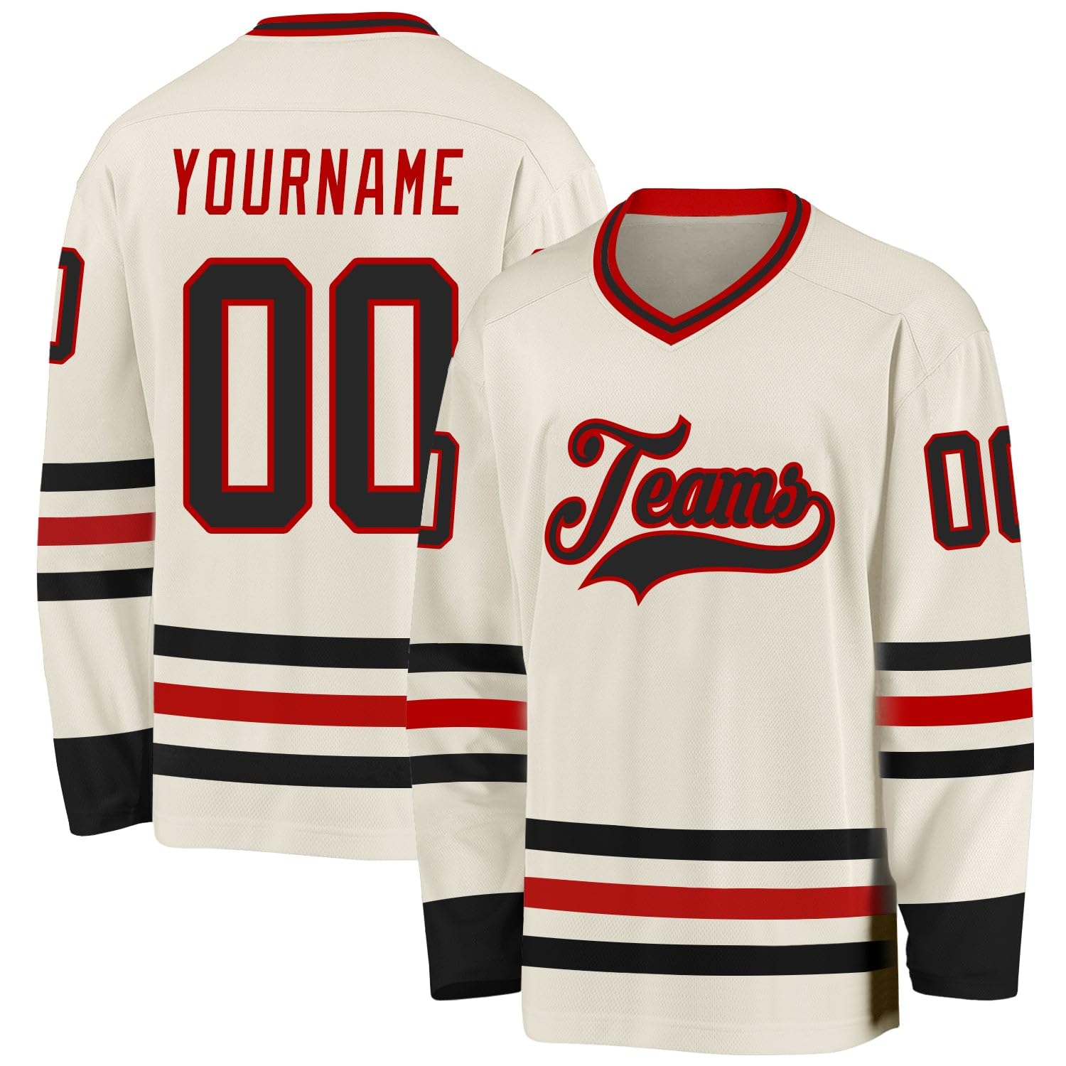 Custom Name Team Name Number White Navy-Gray Hockey Jersey Personalized V-Neck Sports Hockey Jersey for Men Women Youth