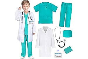 GIFTINBOX Kids Doctor Costume with Stethoscope and Lab Coat