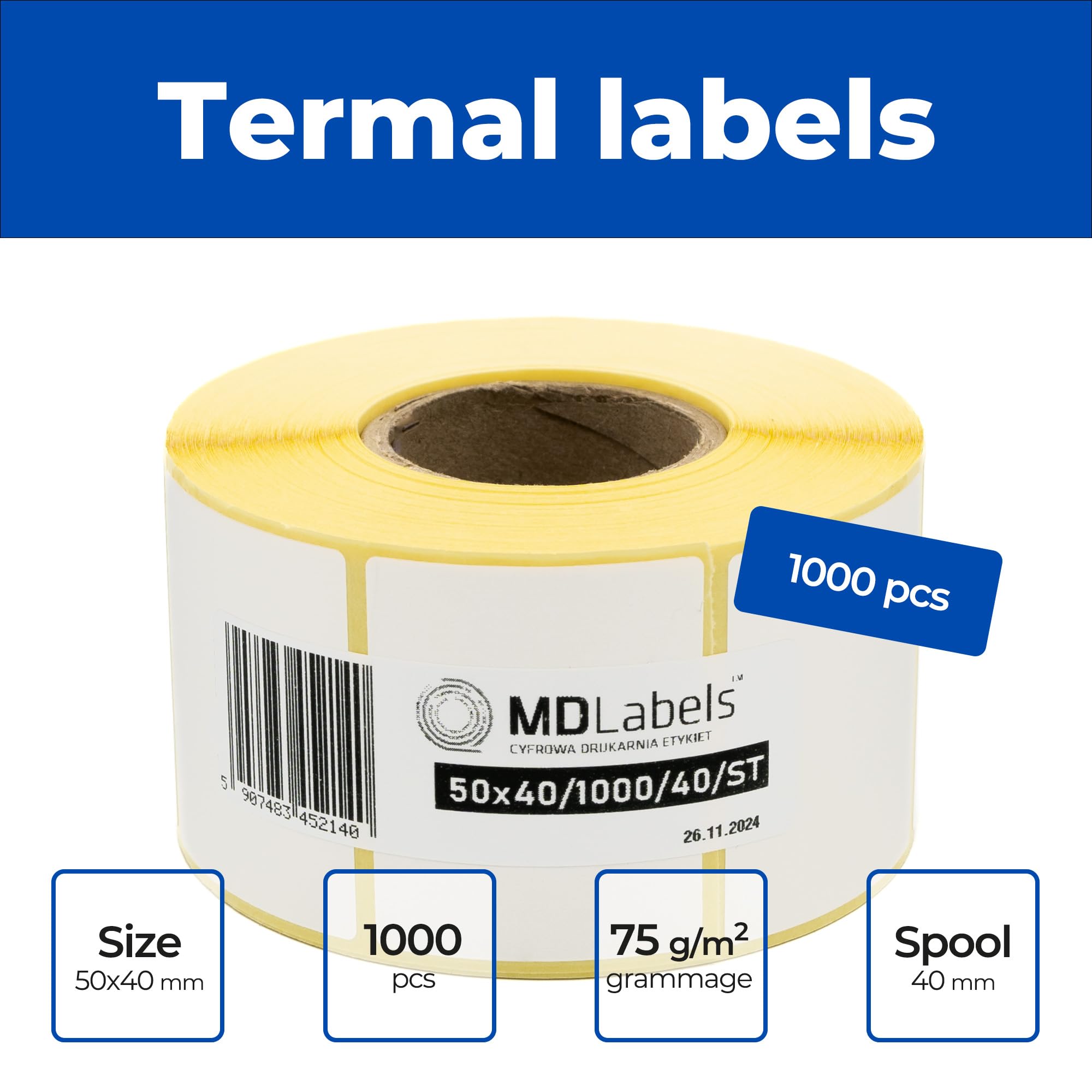 Etichette Termiche Bianche 50x40 Mm - 1000 Pezzi Per Codici A Barre E Spedizioni - Foto 6