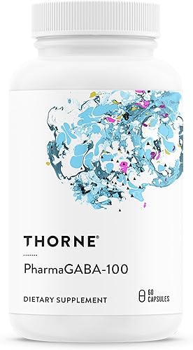 THORNE - PharmaGABA-100 - Suplemento GABA - 100 mg de ácido gamma-aminobutírico de fuente natural - Apoya un estado mental tranquilo y un sueño