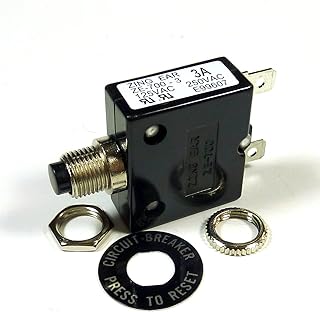 Philmore 3 Amp Push Button Manual Reset Thermal Circuit Breaker 50V DC, 250V AC