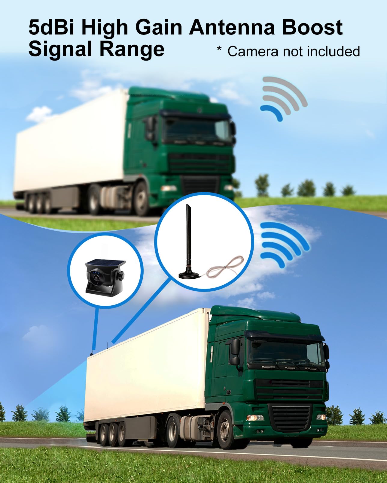 Antenne d'extension de caméra sans fil avec câble de 3 m, antenne SMA externe avec base magnétique, conçue pour aider à améliorer la réception du signal, compatible avec caméra sans fil (caméra non
