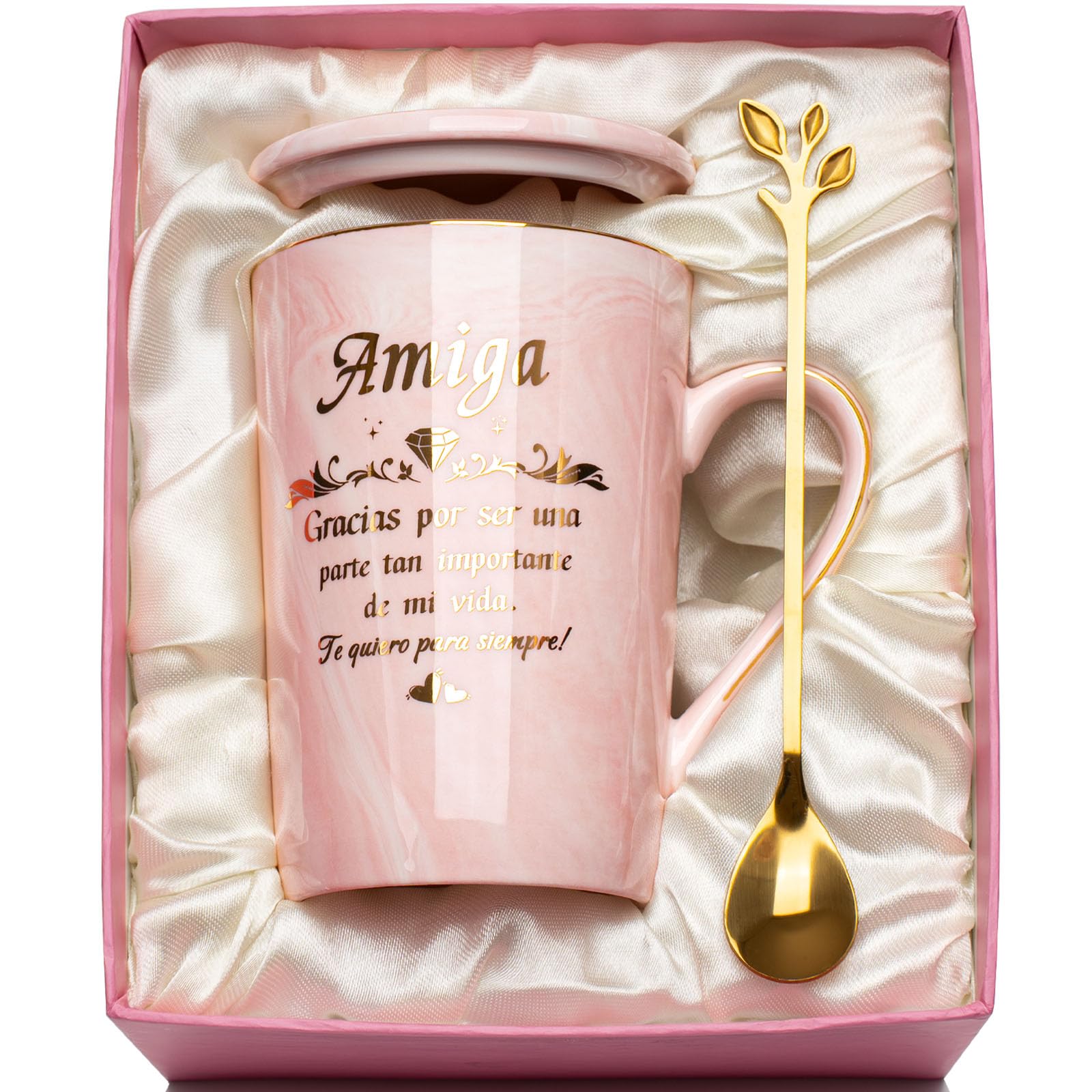 Regalo Dia de la Madre, Regalos para Madres, Regalo Cumpleaños Madre Taza, Regalo Mamá Regalos Día de la Madre Regalo Original, 400ml Ceramica Taza, con Tarjeta, Cuchara Caja de Regalo — view 10