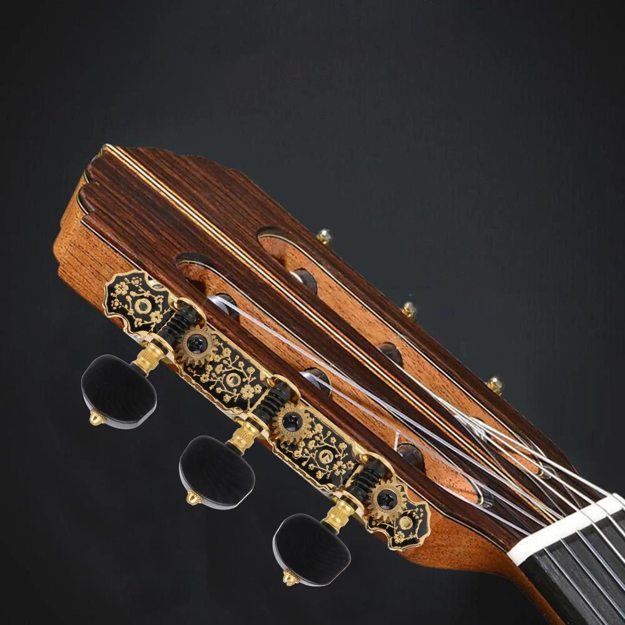 Spine per accordatura professionale per chitarra Accordatore Per Chitarra Classica Sinistro Dorato E Nero Con Kit