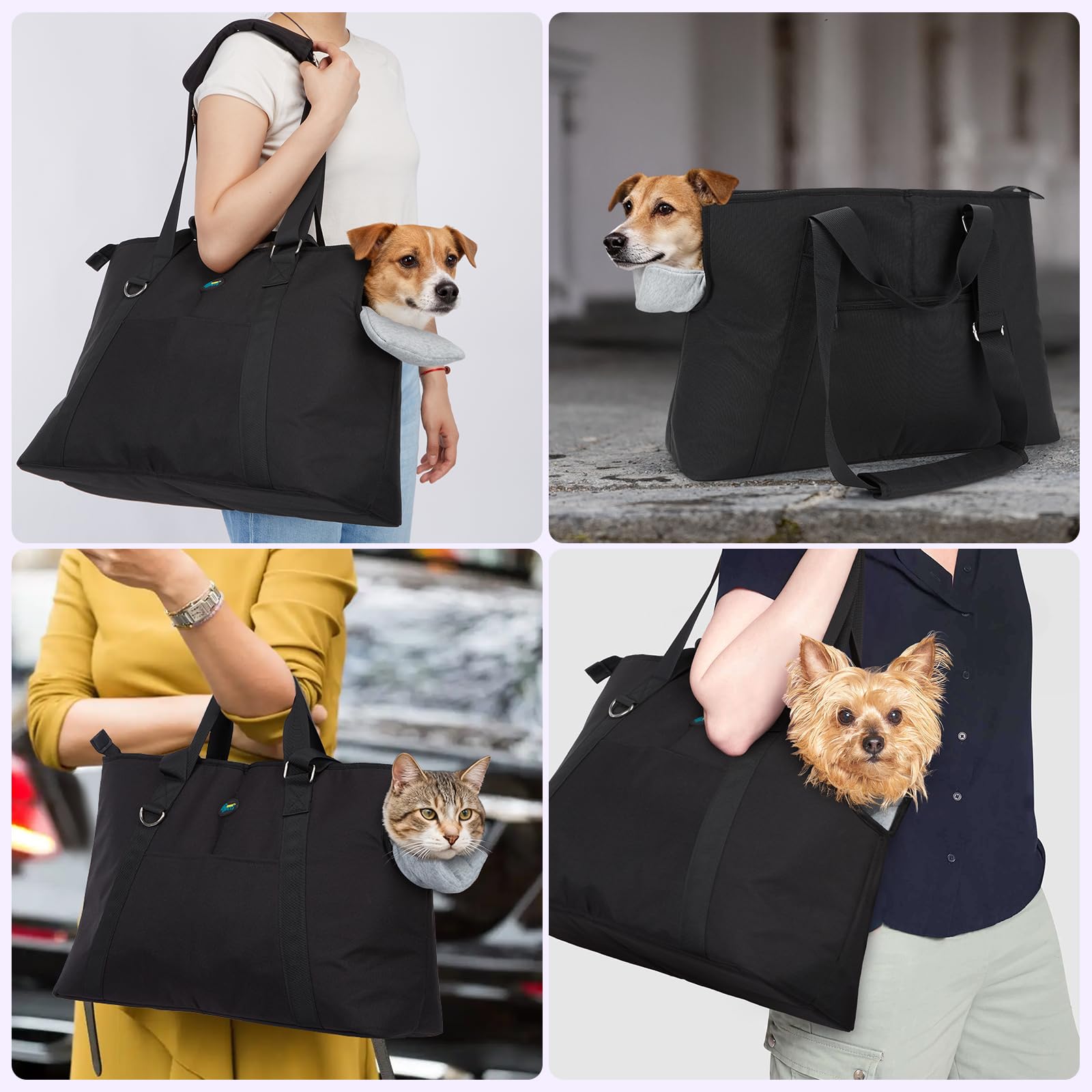 Ownpets Große Hundetragetasche, Träger mit Taschen für Mittelgroße Welpen, Flugzeuggenehmigt, Passt für bis zu 10 kg, Katzen- & Hundetragtasche, Hände-freie Haustier-Tragtasche für Frauen