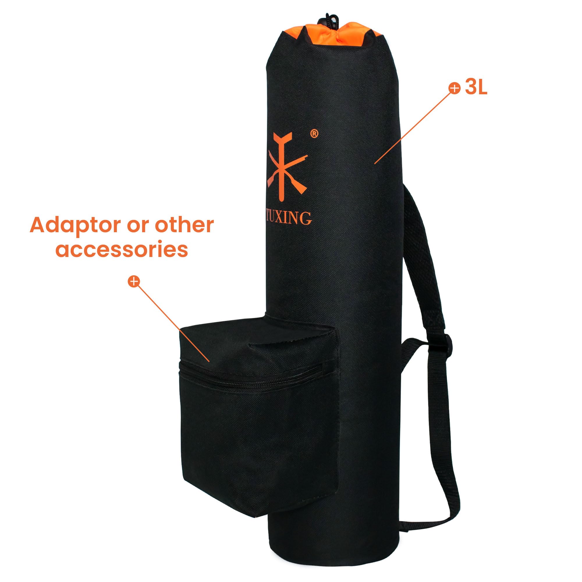 TUXING Pcp Sac à dos en fibre de carbone, réservoir d'air de paintball et cylindre de transport 3L/6.8L/9L