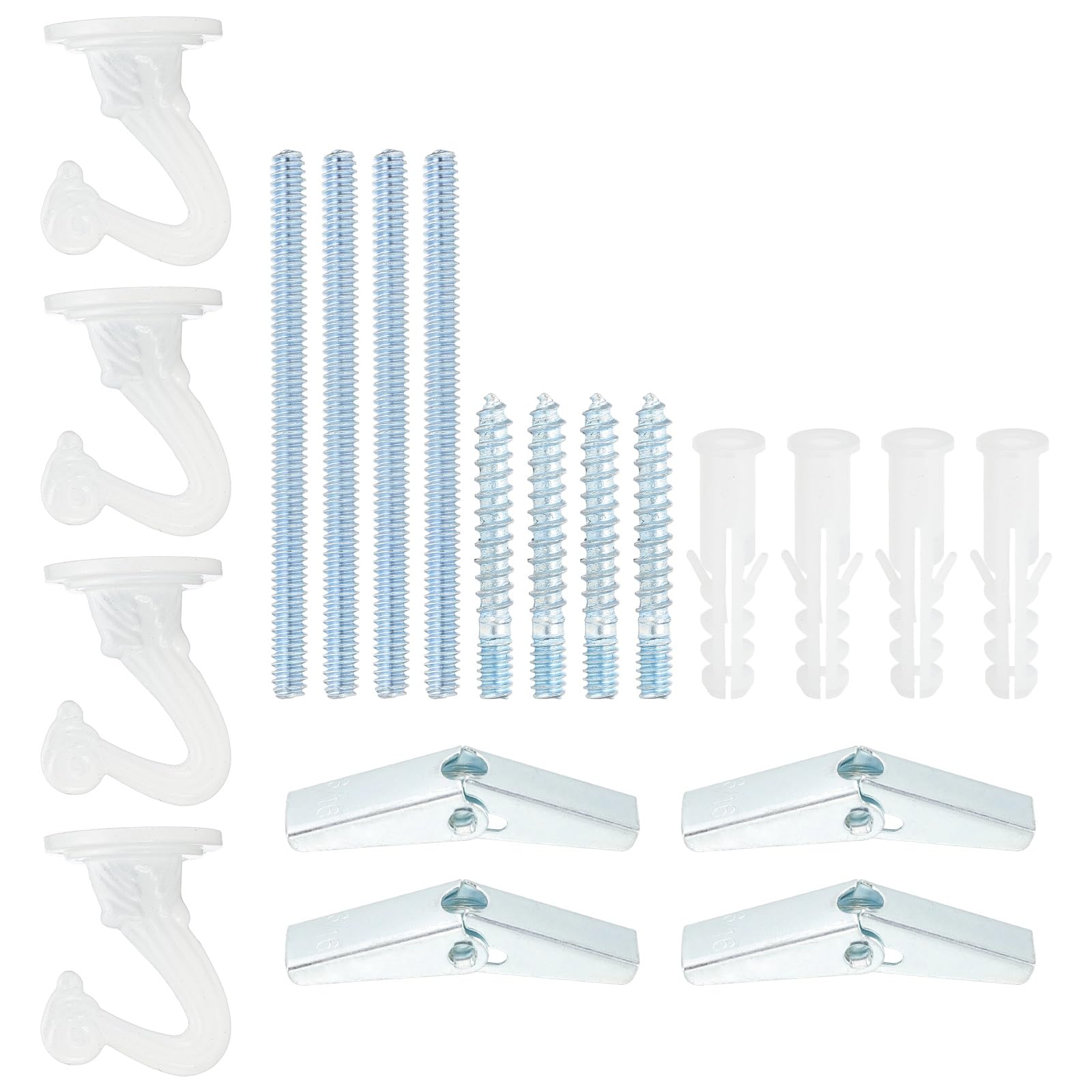 Crochets de plafond pour plantes : lot de 4 supports blancs pour suspendre la déco