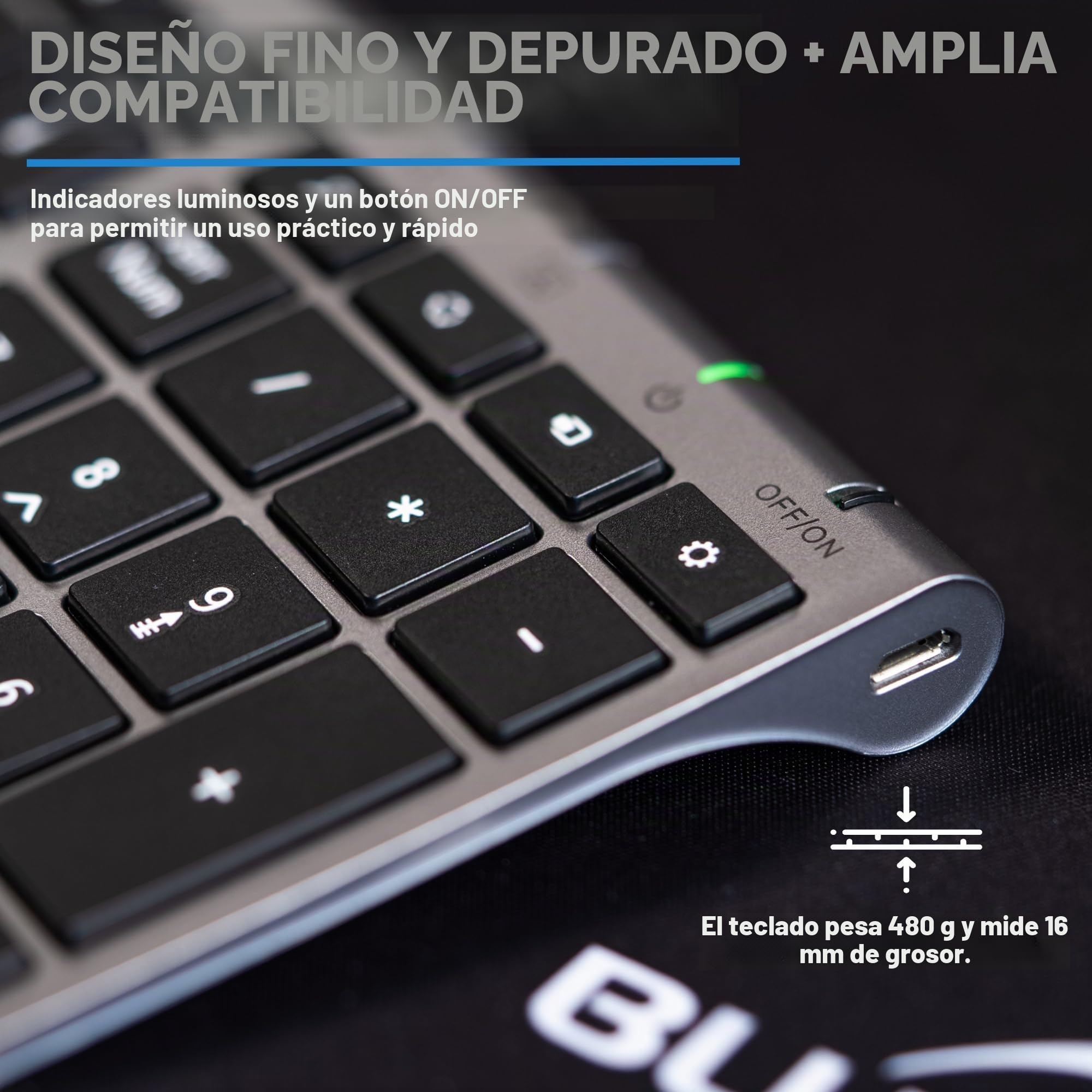 BlueElement – Pack de Teclado y ratón inalámbricos con Smart Dongle – Wireless con Smart Dongle – Clics silenciosos, diseño Ultra Delgado – Ergonómico – Recargable – AZERTY FR (Black)