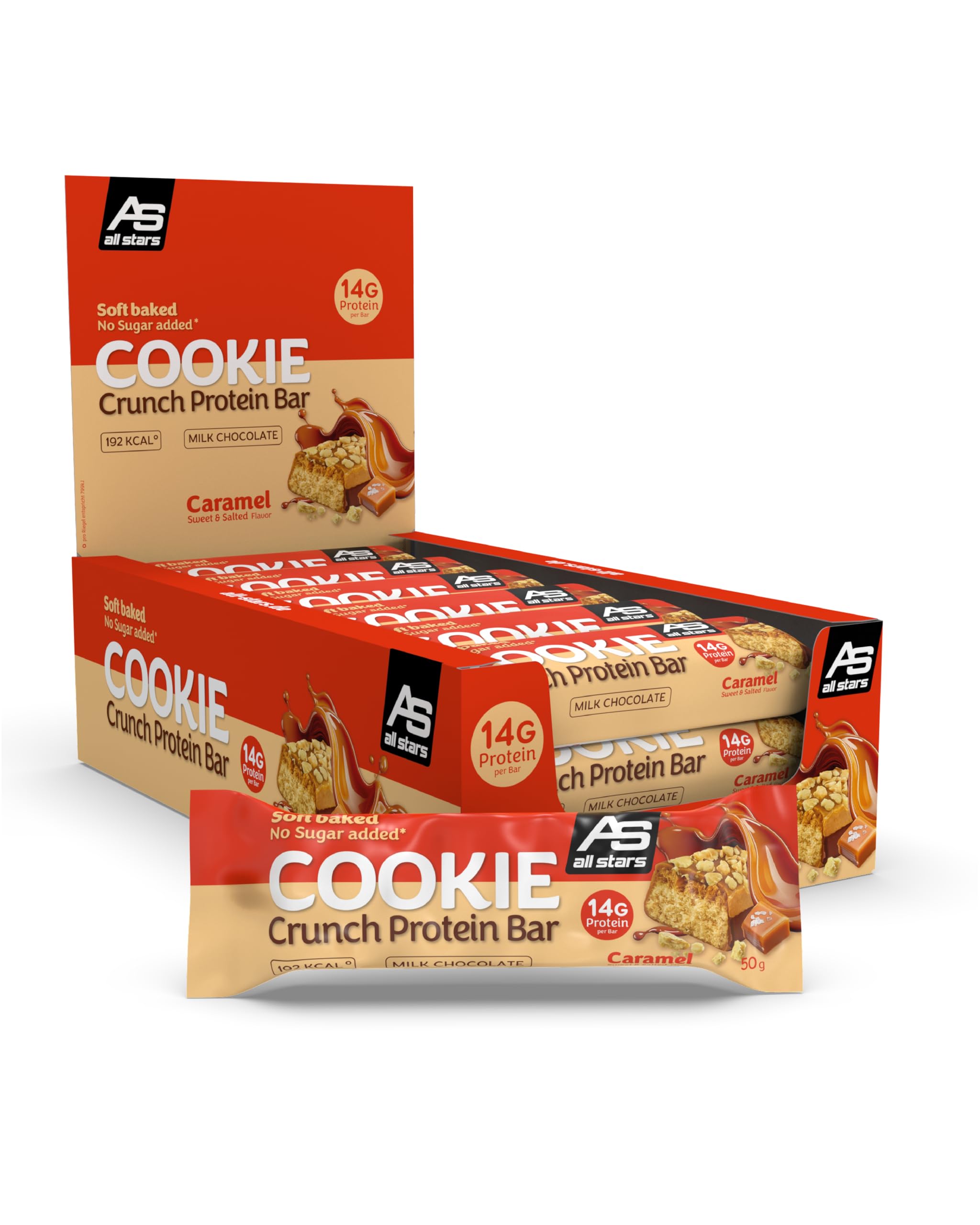 ALL STARS Protein Cookie Crunch Bar 18 x 50g Caramel Sweet & Salted