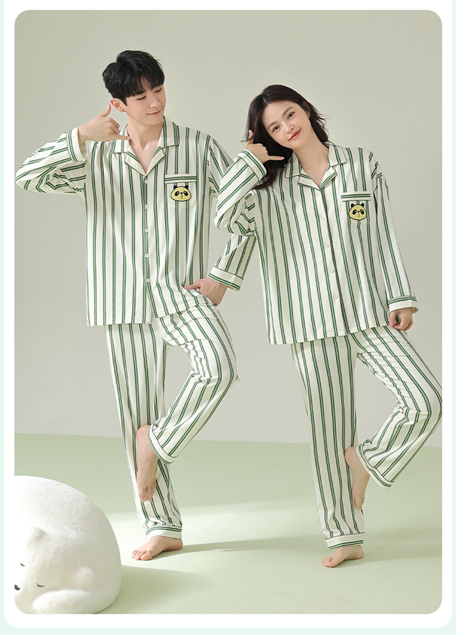 Conjuntos de Pijamas con Botones para Mujer, Traje de Pijama de Manga Larga Ropa de Dormir de 2 Piezas Conjunto de Dormir de algodón cómodo y súper Suave Ropa de Estar por casa