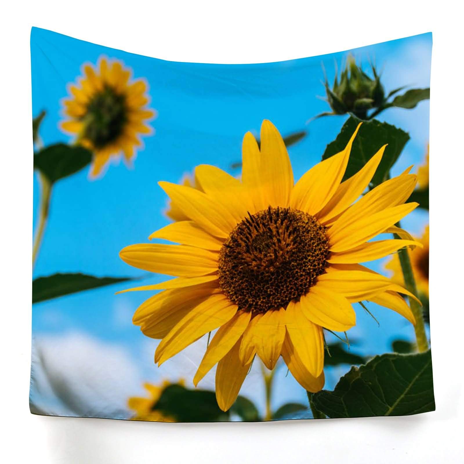 Tapiz de pared de girasoles KnSam para cubrir imperfecciones y decorar en amarillo