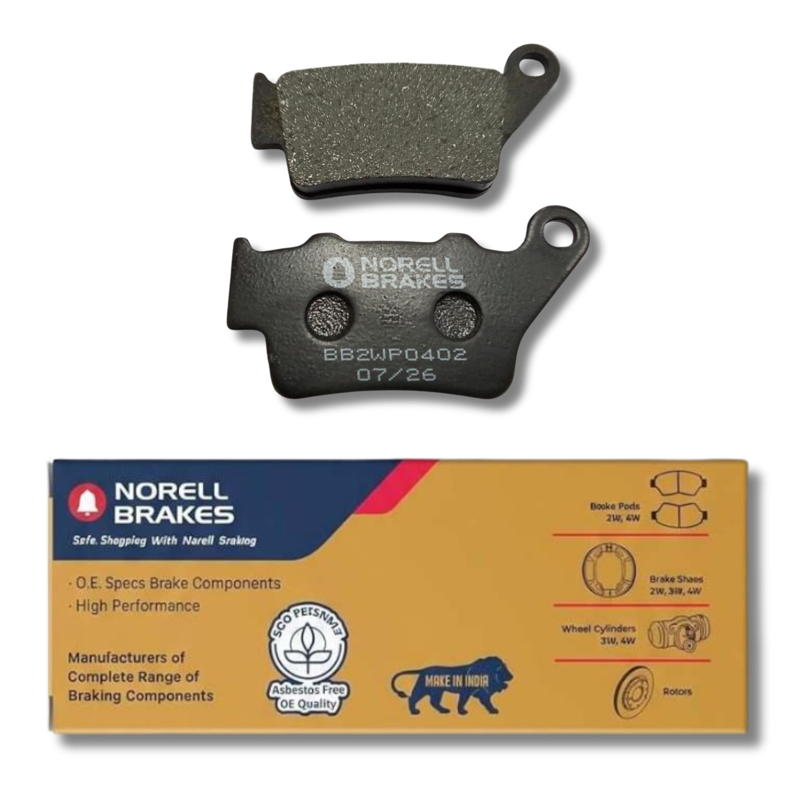 NORELL 8906219821523 Rear Disc Brake Pad Set Compatible with Bajaj Pulsar 220 NM | Premium Rear Brake Pads Replacement | High Performance Disc Brake Pad Set | Set of 20-image-36