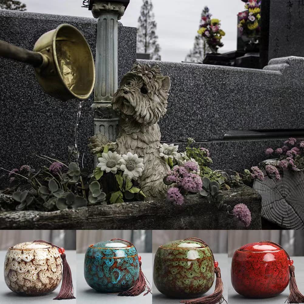 Keramik-Urne Für Asche - Handgefertigte Miniurne In Ozeanblau