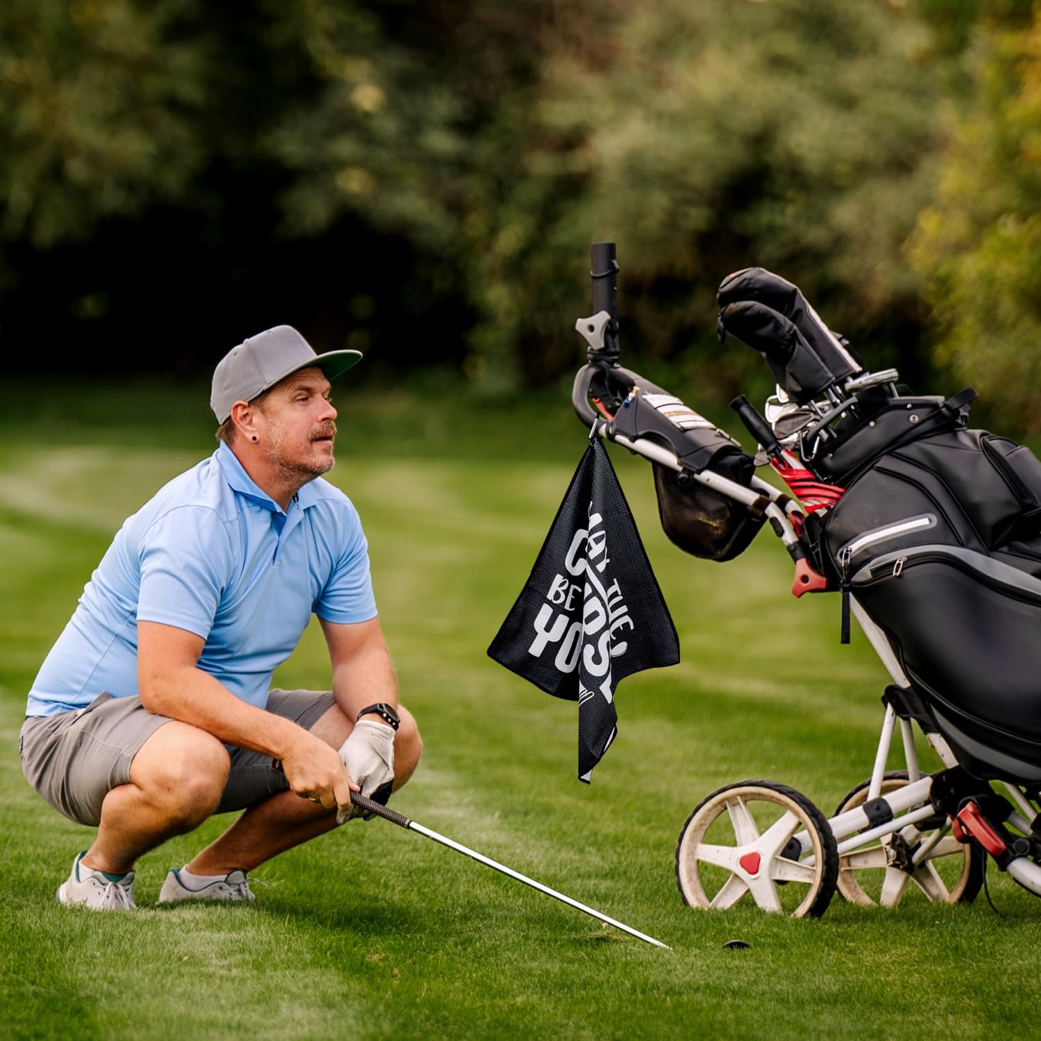 Asciugamano da golf personalizzato con clip per sacche da golf regali uomo