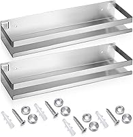 Vista 15 de Lallisa 2 Piezas Estante de Acero Inoxidable para Baño, Ducha, Estantes Flotantes, Cesta Organizadora Montada en la Pared, Estantes Organizadores