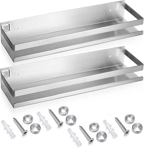 Lallisa 2 Pieces Stainless Steel Shelf Bathroom Shower Floating Shelves