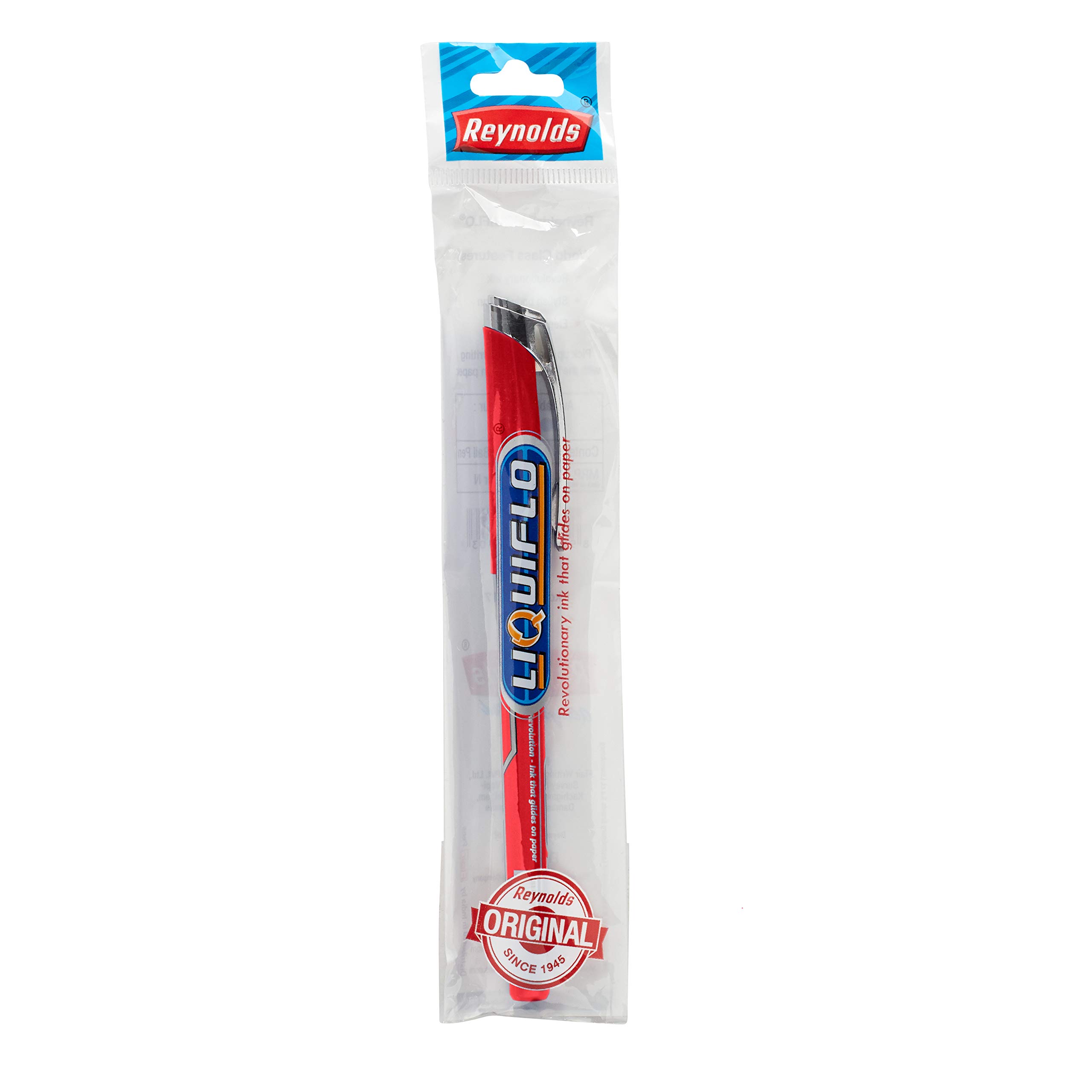 Bolígrafos de punta media que evitan borrones Reynolds Liquiflo de 1,0 mm con 20 unidades rojas 6