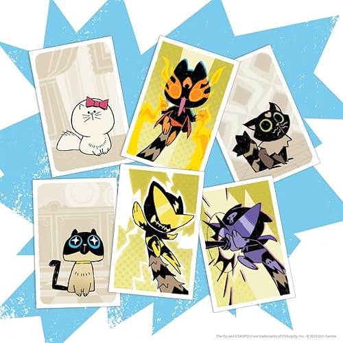 Miniatura 4 de USAOPOLY Juego de mesa Super Cats  Trabaja juntos para derrotar al RoboDog  Similar al juego de roca, papel, tijeras y Rochambeau  Gran juego