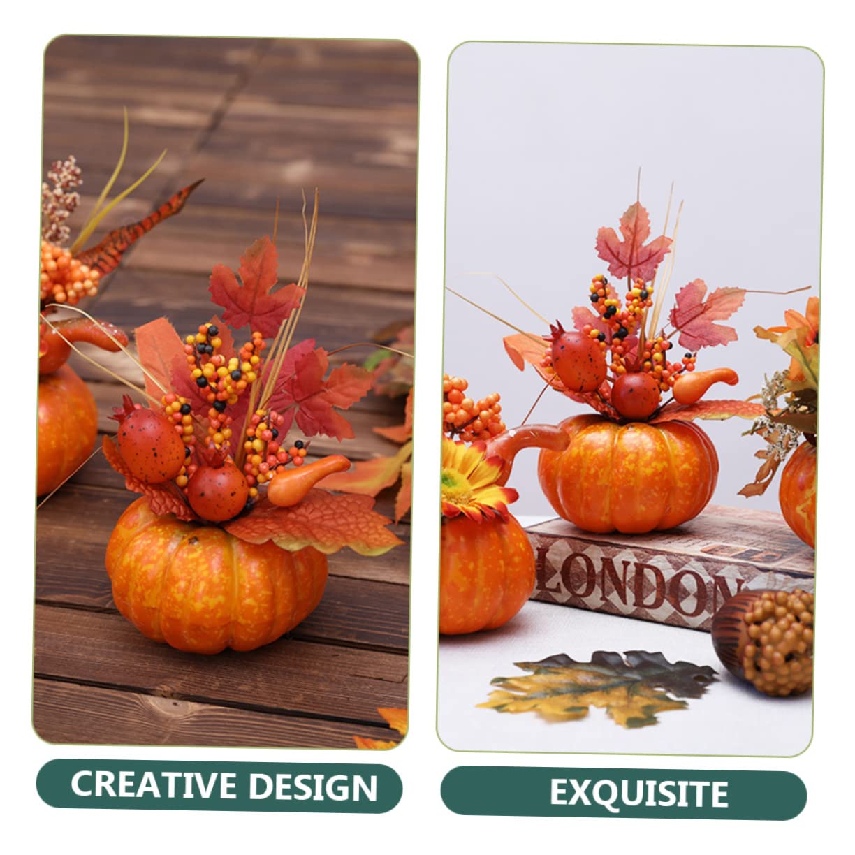 GALPADA 5stücke Künstlicher Kürbis Dekoration Für Erntedankfest Und Halloween Design Leicht Und Platzsparend Für Innenräume Und Fotografie-Requisiten