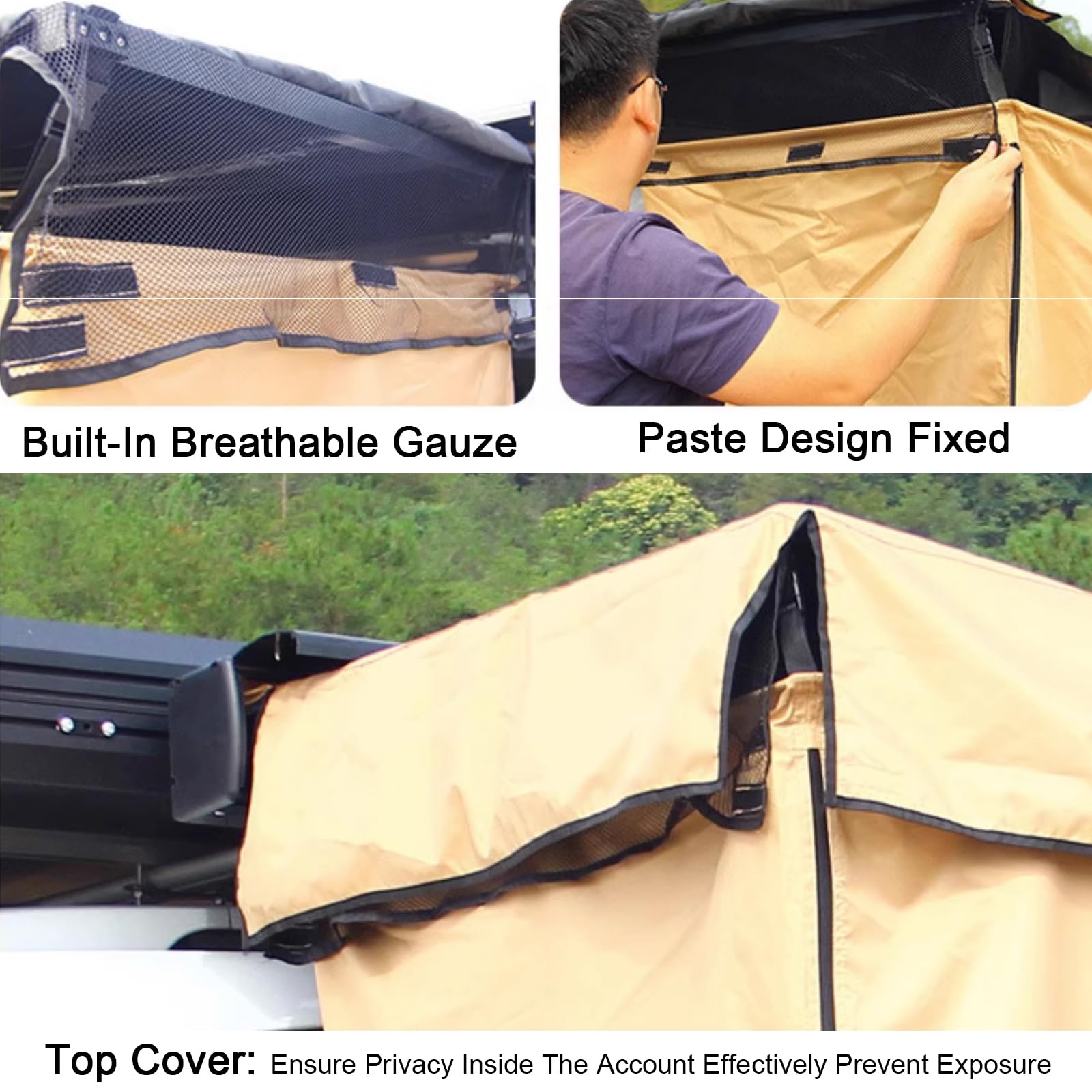 Tenda da Doccia con Tetto - WC Rifugi per La Privacy da Campeggio SUV Doccia Laterale per Auto, Spogliatoio Esterno Tenda da Doccia Bagno Tende Istantanee, Striscia Luminosa a LED