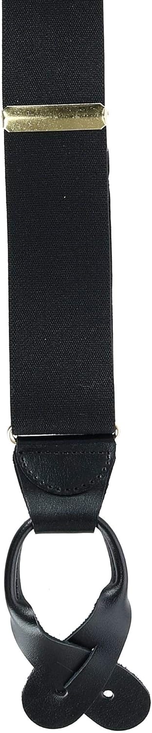 CTM Men's Big & Tall Elastic Button End Suspenders