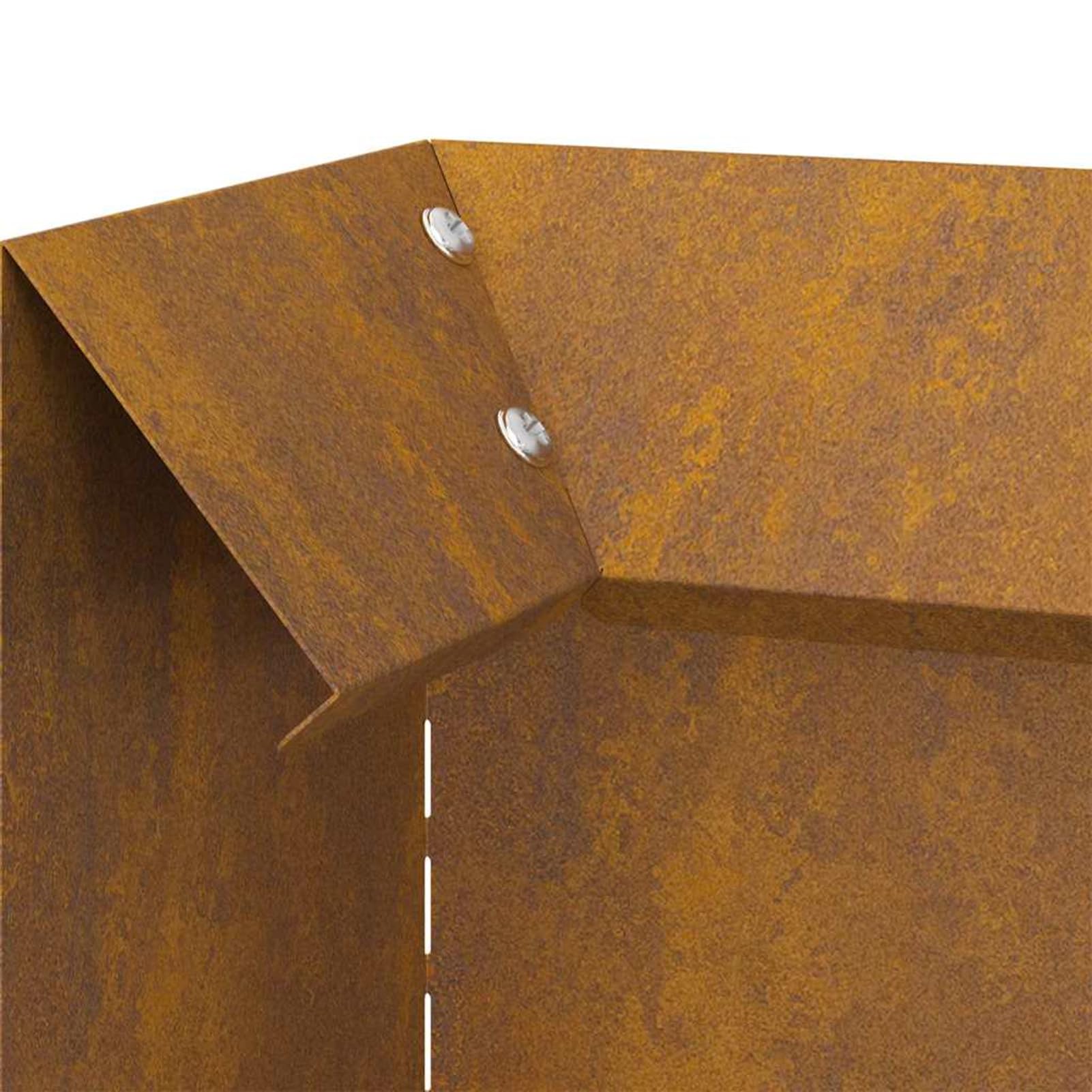 Gecheer Schneckenzaun 4-teilig, Rostig, 10 x 10 x 25 cm, Wetterfeststahl, für Garten und Terrasse