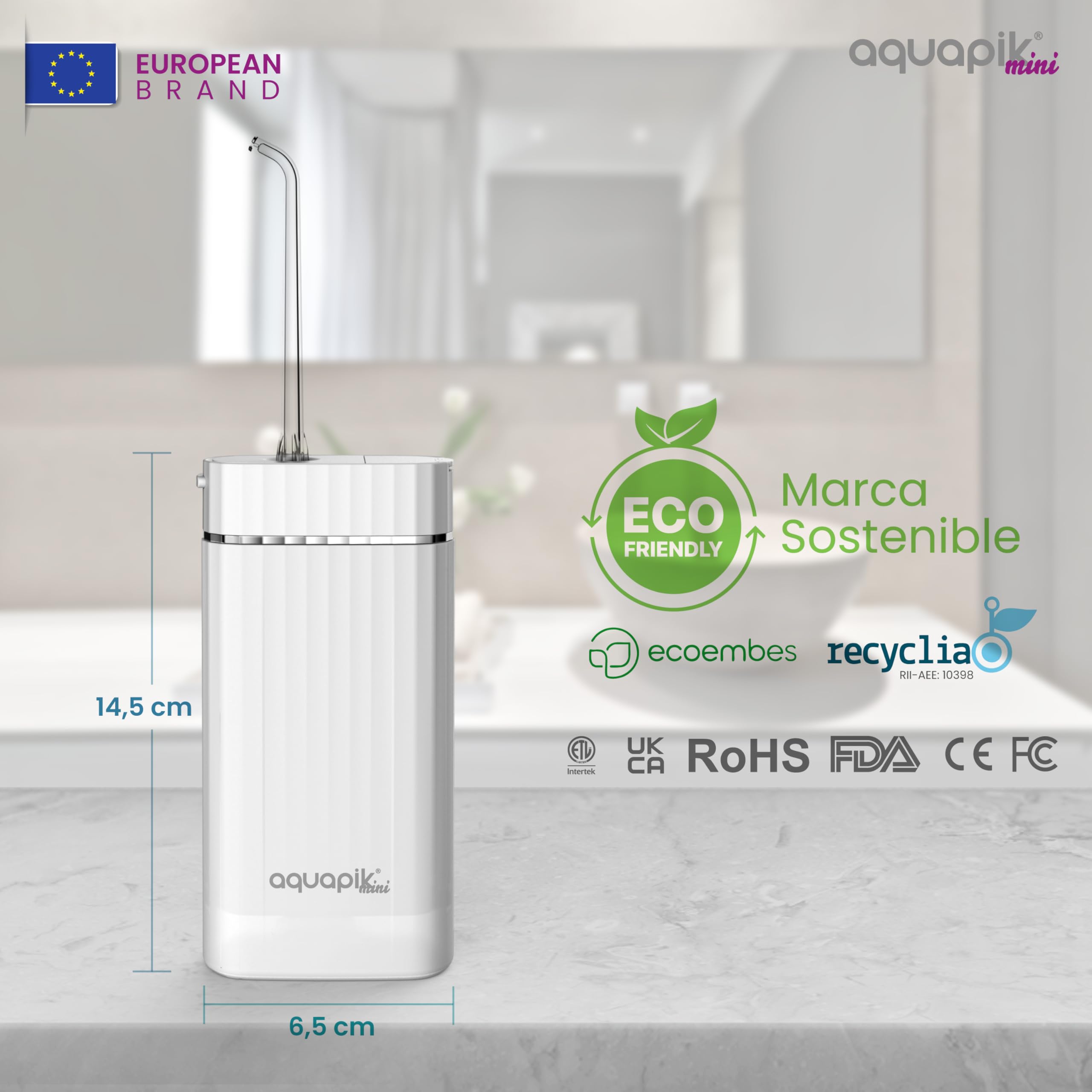 Compra Inteligente: Aquapik® Travel Irrigador dental + Aquapik® Mini en un Pack | Ahorra y Cuida Tu Salud Bucal en Casa y Viaje |Cubre diferentes necesidades bucales (Blanco)
