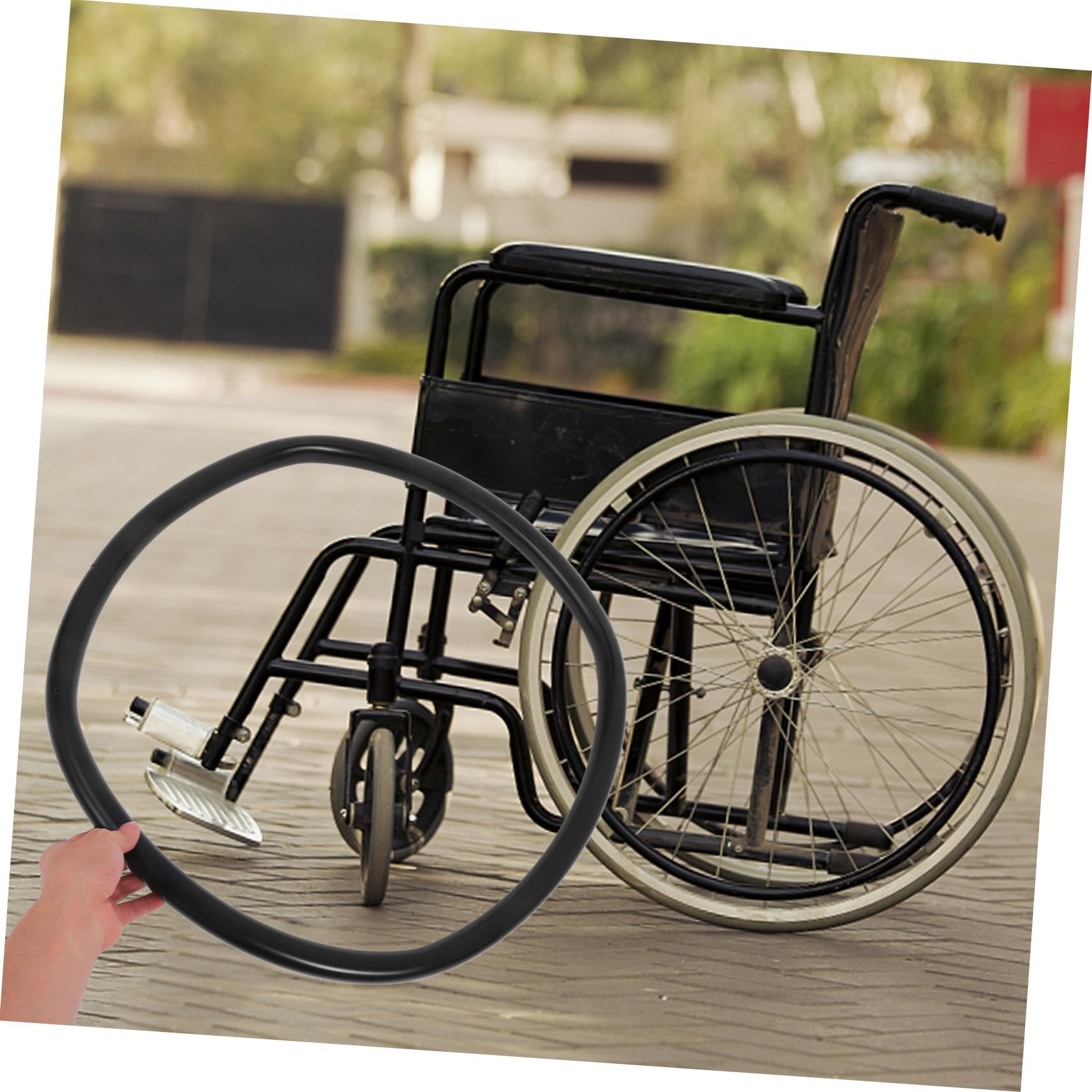 EXCEART Cubiertas de Silicona Antideslizantes para Aros de de Negro Protectores Resistentes para Empuje Manual y Viajes Material Seguro y Flexible de Alimenticio