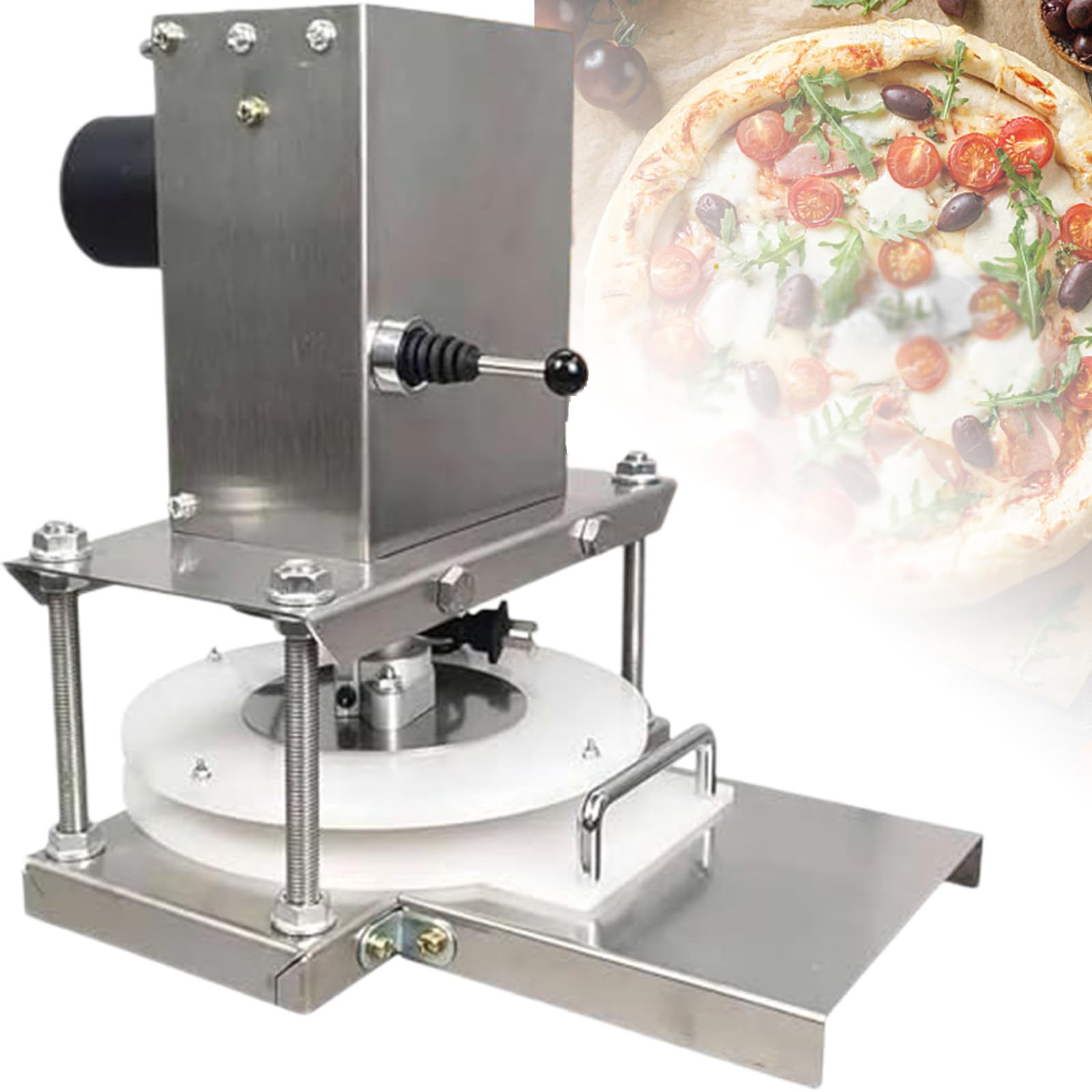 Sjyclaviger Commercial Stainless Steel Press, Electric Pizza Dough Press Machine, Pizza Pie Pastry Press, 8.6inch Household Pizza Pastry Press Machine, For Pizza Making