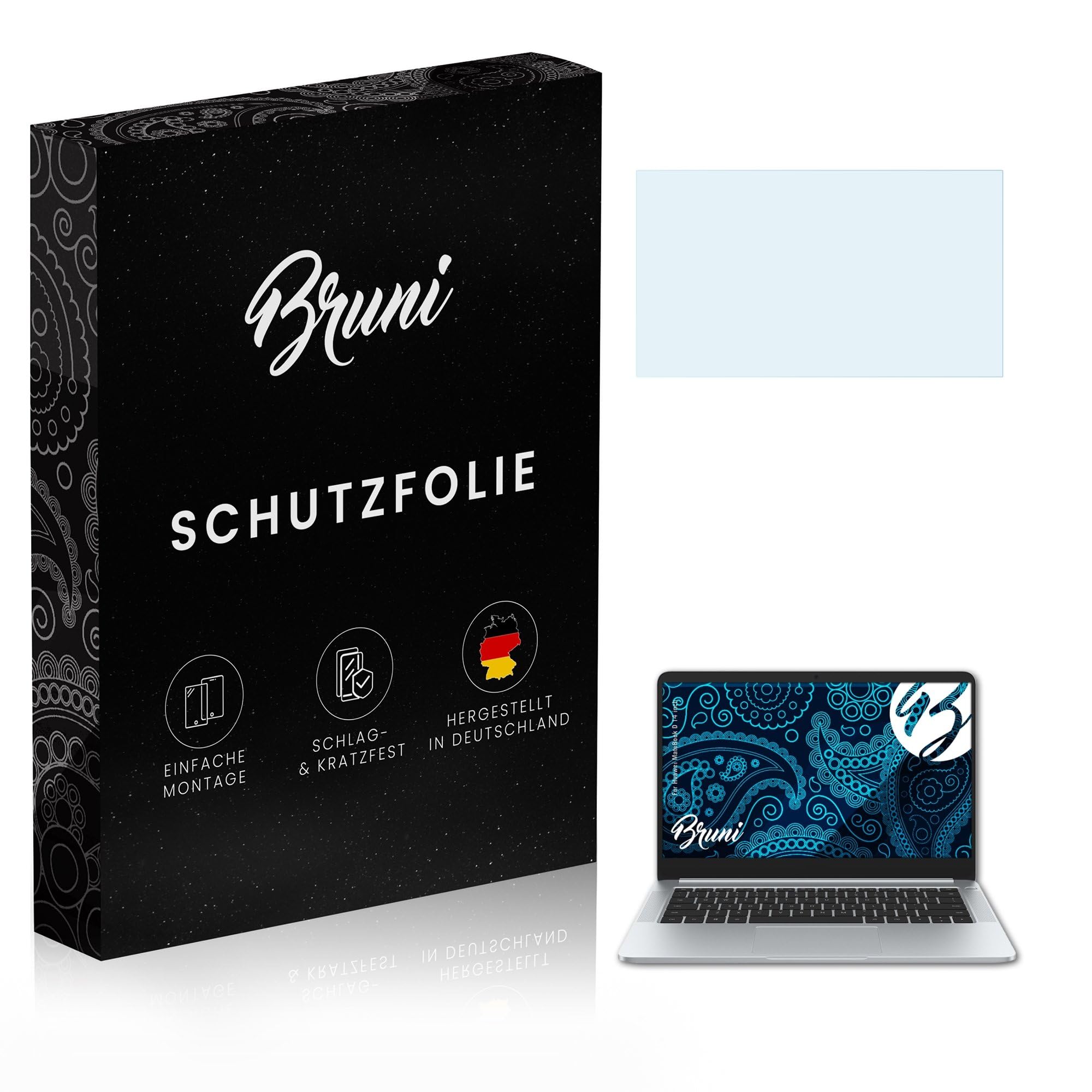 Bruni Screen Protector compatible with Huawei MateBook D 14 inch Protector Film, crystal clear Protective Film (2X)