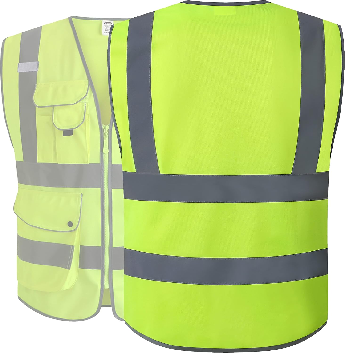  Safety Vest for Men Women Reflective Hi Vis JK150 Yellow 4XL thumbnail