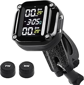 TPMS Solaire Et USB KAOLALI - Système Surveillance Pression Pneus Avec écran LCD Couleur Et 6 Capteurs 0-144 PSI