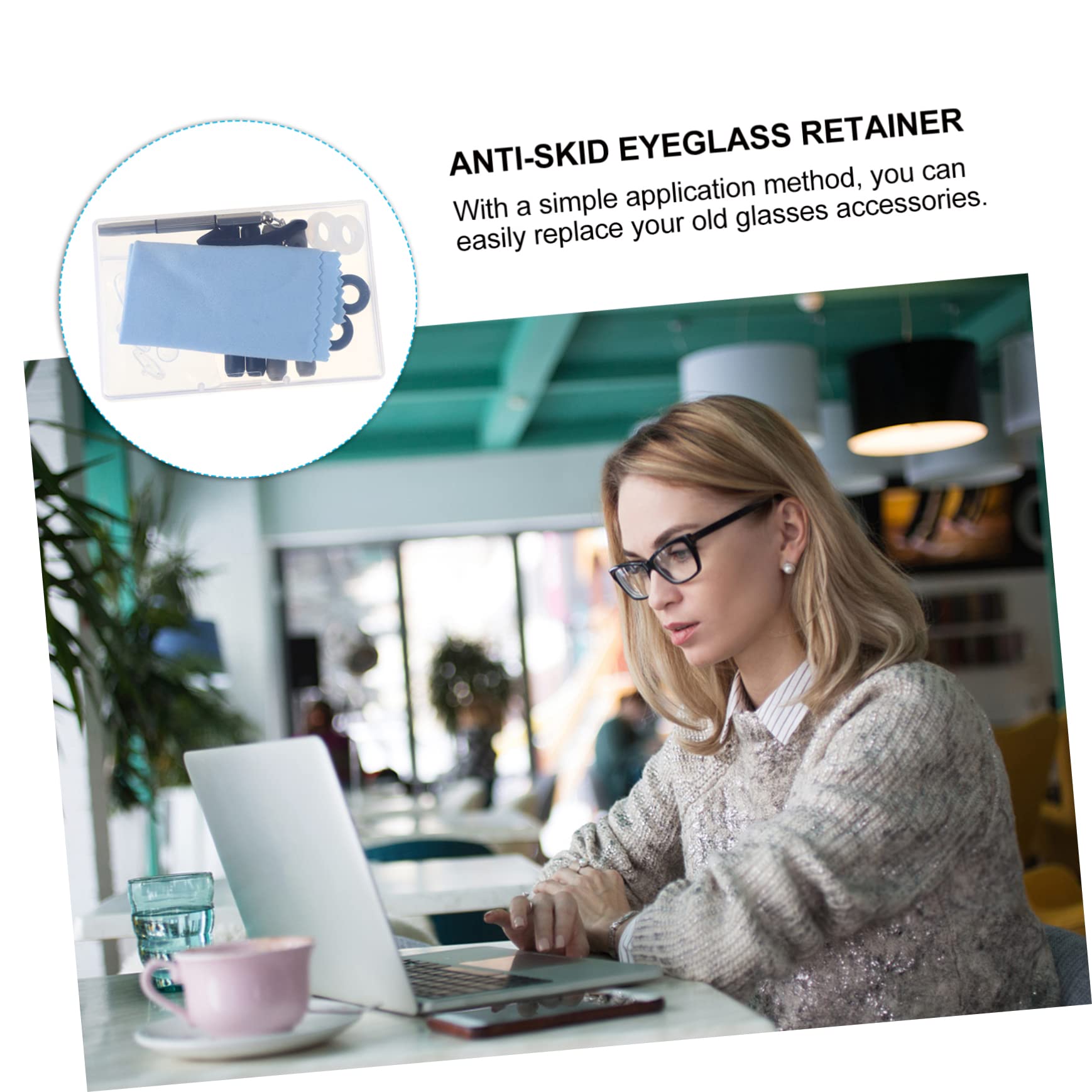 GOOHOCHY 1 Glasses Strap Set Round Glasses Anti Glasses Temple Tips Glasses Repair Eyeglass Repair Circle Glasses Repair Kit for Eyeglasses Eyeglass Retainer Non-Slip Nose Clip