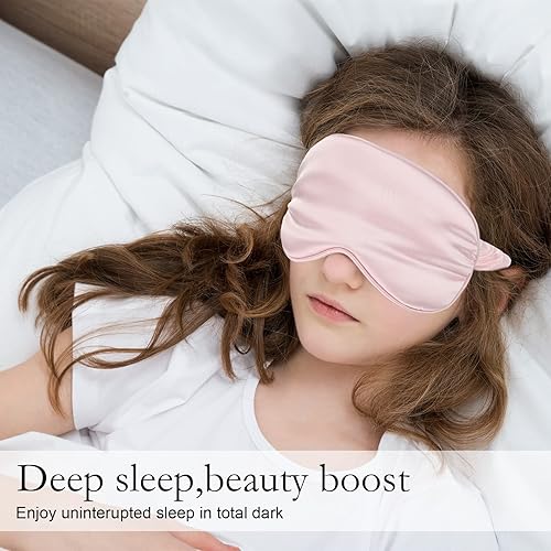 Miniatura 7 de 100 cubrebocas de seda para dormir, suaves y suaves, con correa elástica para dormir, bloqueando luces, viajes, relajación