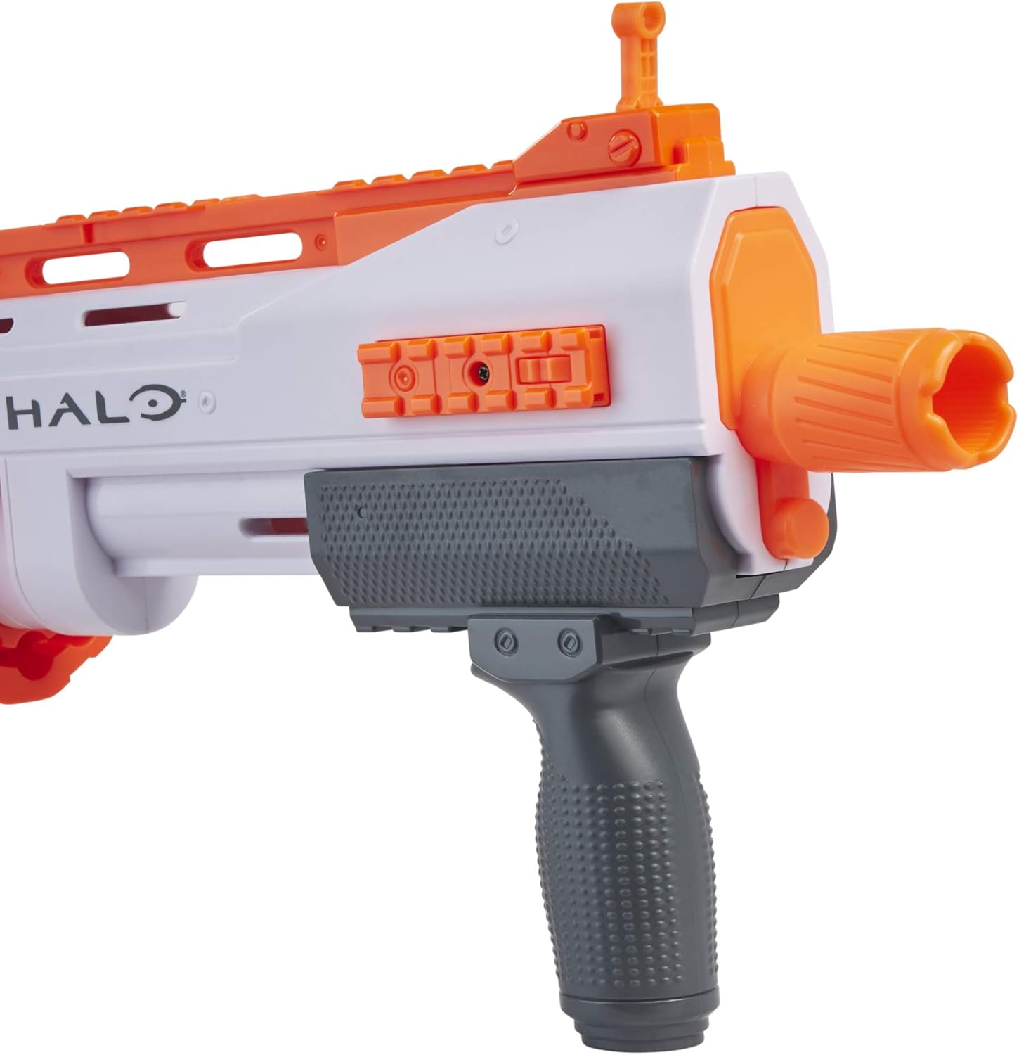 NERF Halo Bulldog SG Dart Blaster -- Pump-Action, Rotating 10-Dart Drum, Tactical Rails, 10 Official Elite Darts, Skin Unlock Code