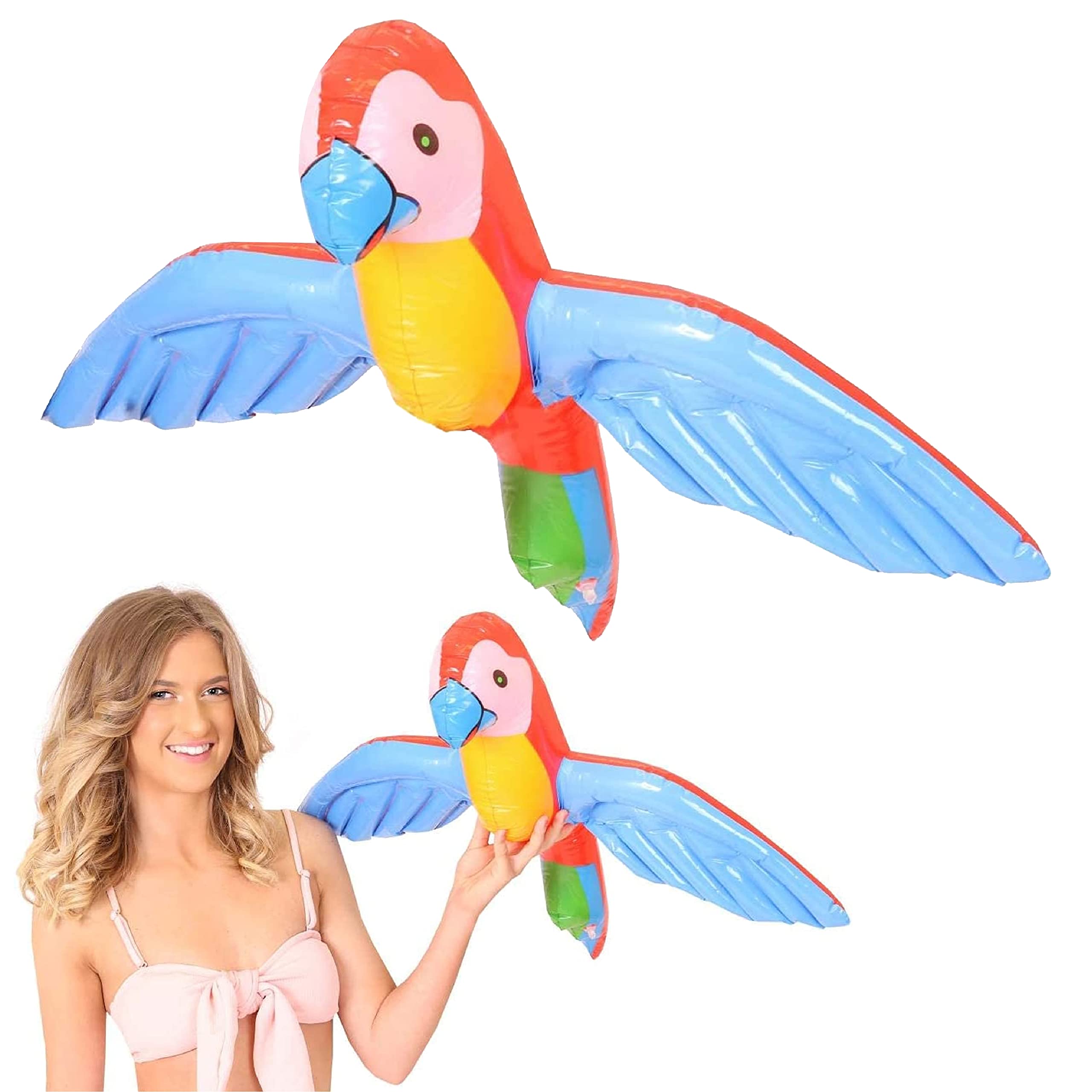I LOVE FANCY DRESS Inflatable Parrot Prop - Wing Span 30" (76 cm) - Beak to Tail 23" (58 cm) - Perfect for Pirates and Tropical Parties (Pack of 1)