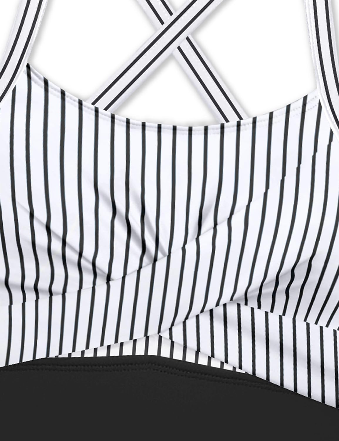 Girls Swimsuit Adjustable Straps Two Piece Tankini Set Criss Cross Ruched Drawstring Teen Bathing Suits for Girls 9-16Y