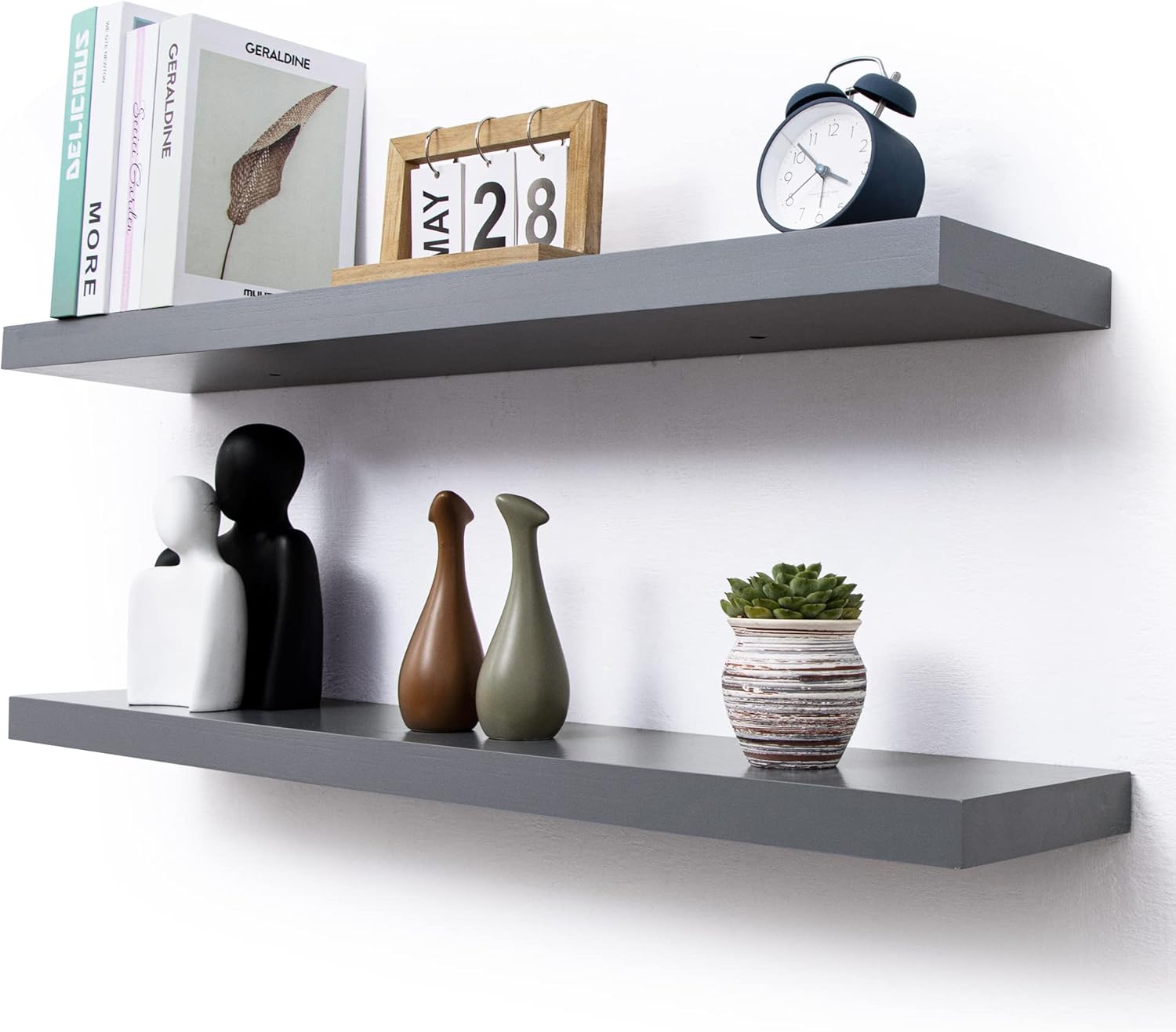 Floating Shelves Grey, 36 Inch Wood Wall Mounted Shelves