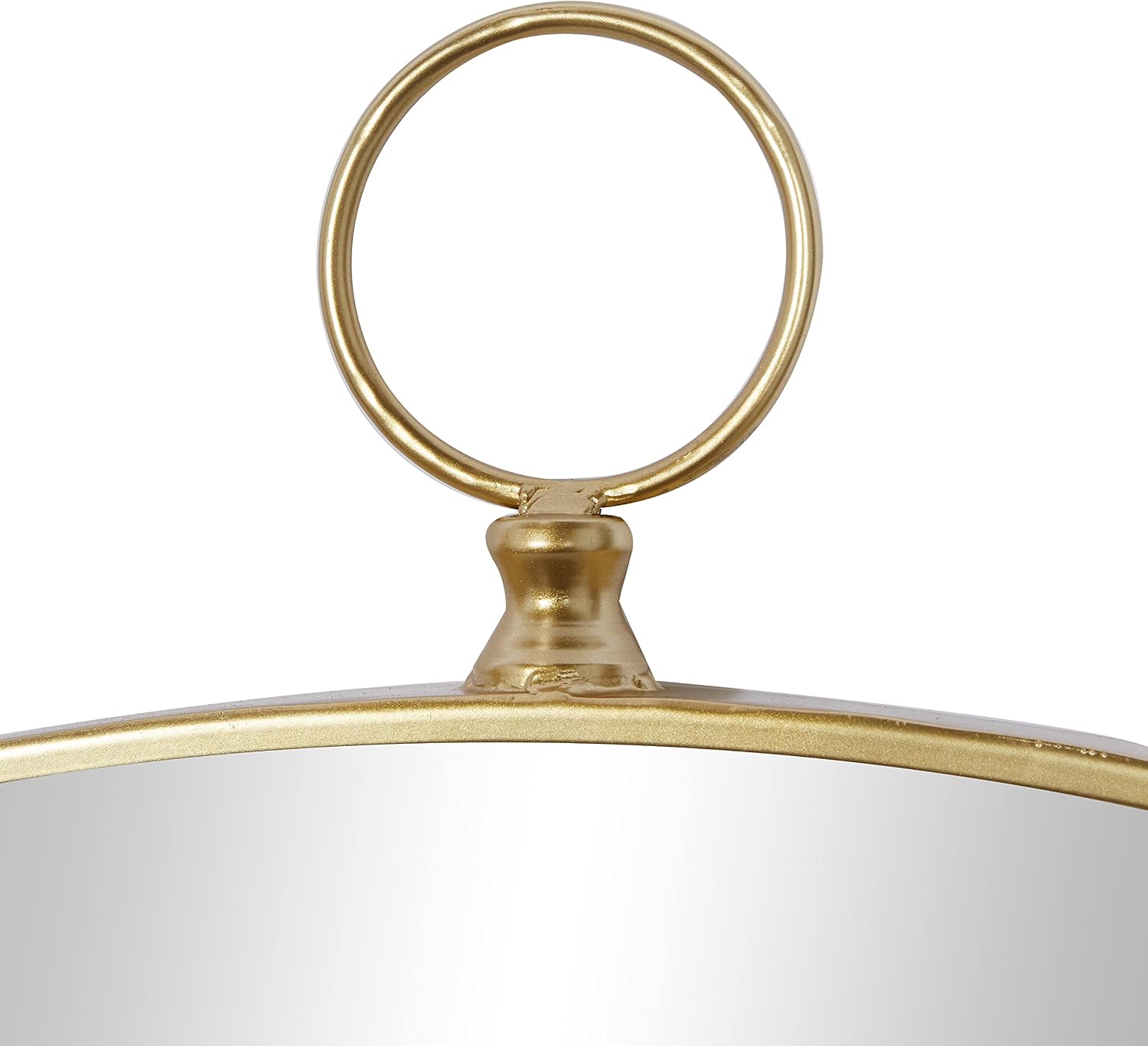 Deco 79 Wood Handmade Varying Shapes Wall Mirror with Ring Top, Set of 3 24", 24", 25"H, Gold