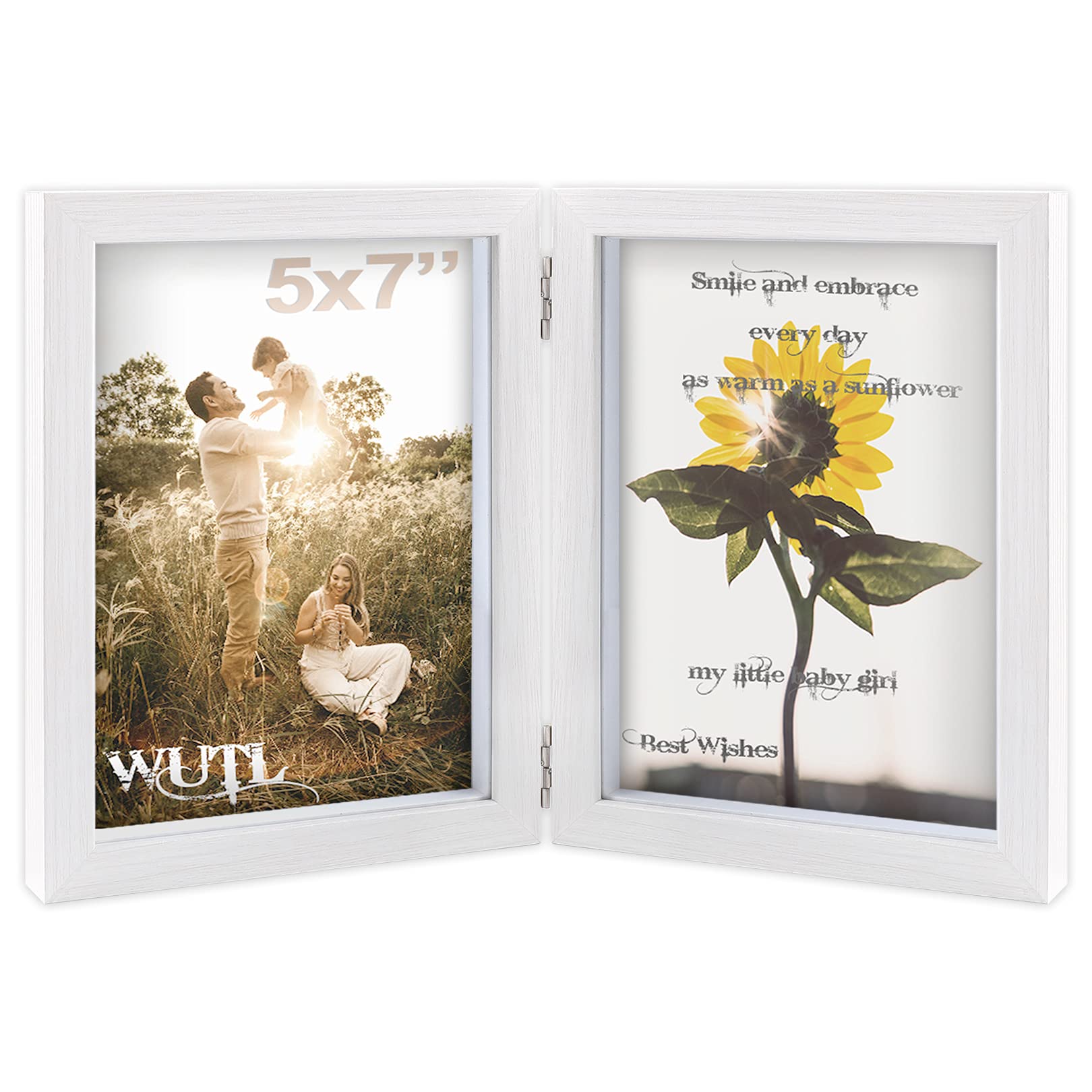 Amazon.com - 5x7 Picture Frames Double Hinged MDF Wood White