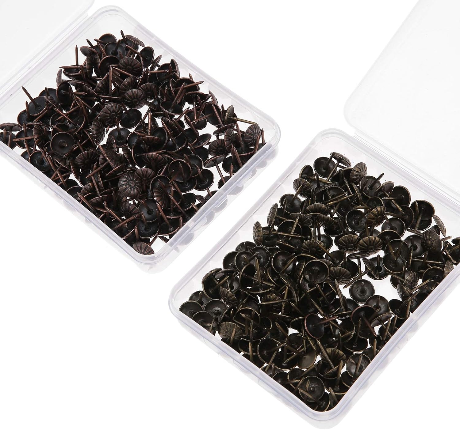 Screw pins for upholstery，10-100pcs Black Upholstery Nails Round Head Metal Pushpins Vintage Tacks Sofa Decor 5/7/9/11/19x17mm (Color : 5x17mm 20pcs) (Color : 7x17mm 20pcs) ( Color : Red Bronze )