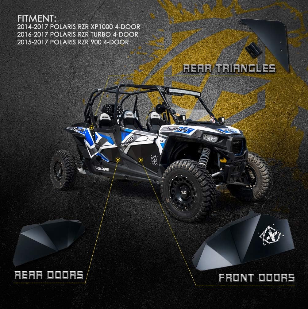 Xprite RZR XP 4 Aluminum Lower Door Panel Inserts Kit for 4 Doors 2014-2022 Polaris RZR S 900 XP 1000 Turbo