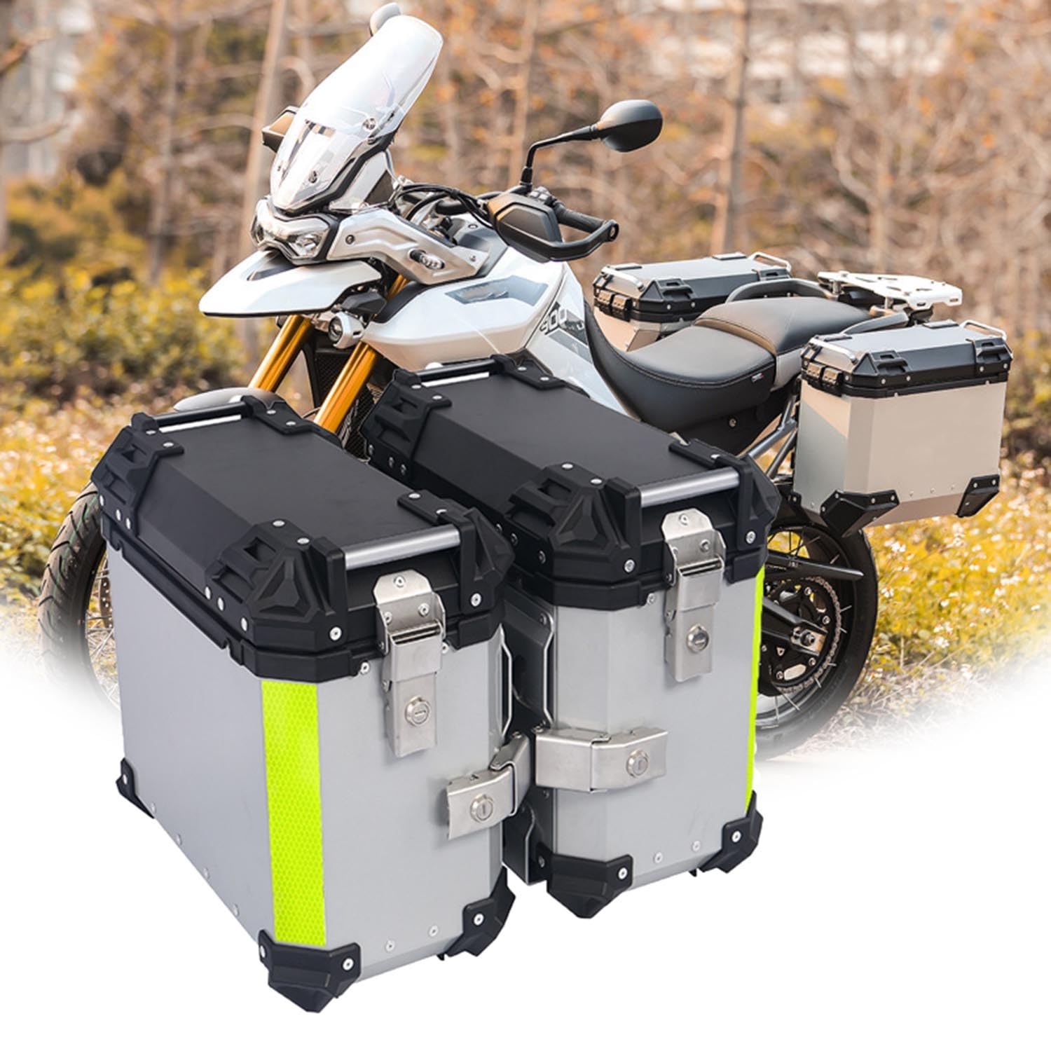 Amazon.co.jp: オートバイ用サイドケースアルミオートバイ旅行トランク