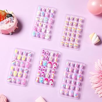 Amazon | Litherr S 120 個 ネイルチップ 子供向け プレスオン