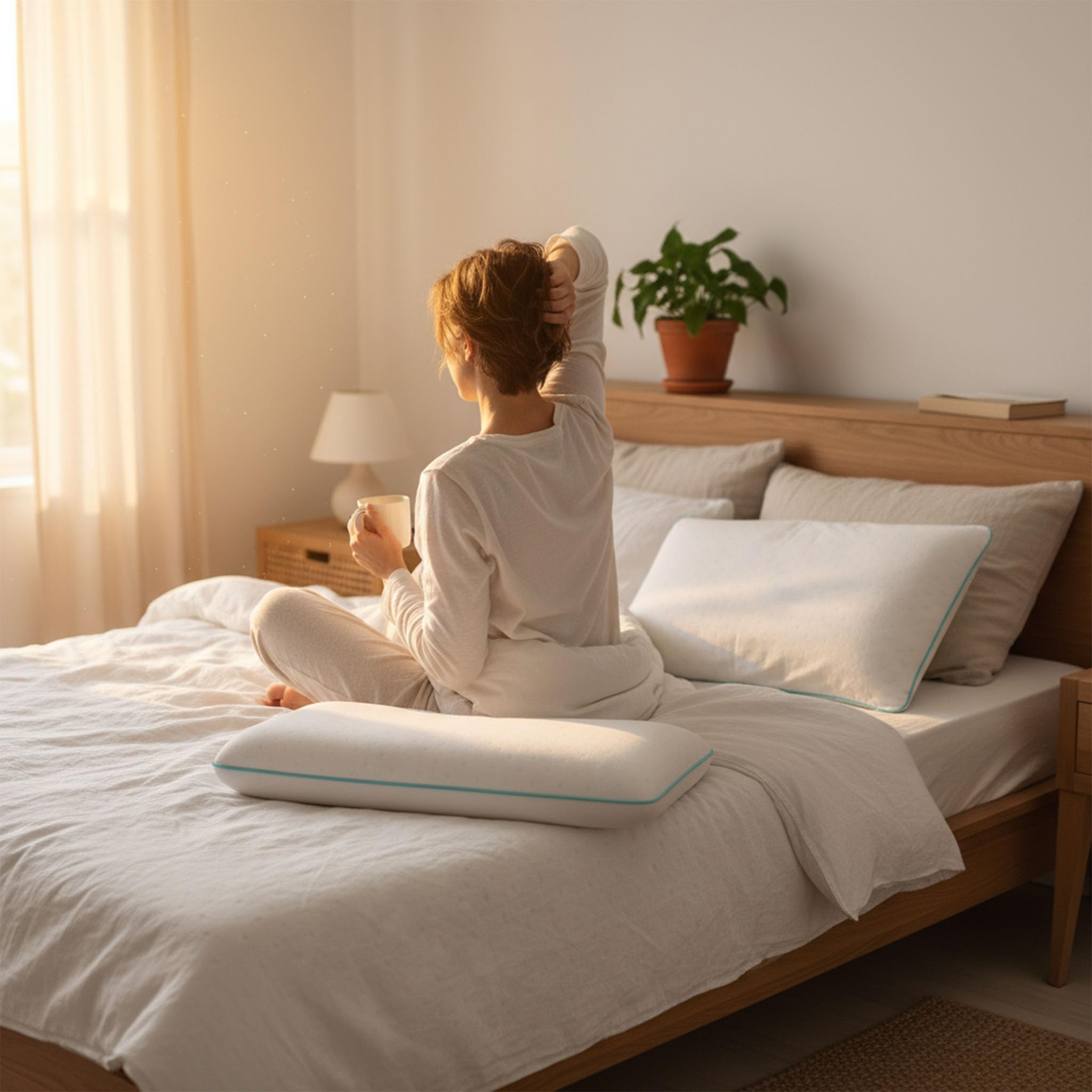 Vital-Dream Orthopädisches Kopfkissen, Ergonomisches Nackenkissen für erholsamen Schlaf für Rücken-, Bauch- und Seitenschläfer, Stützkissen aus Memory-Schaum, optimale Stützfunktion