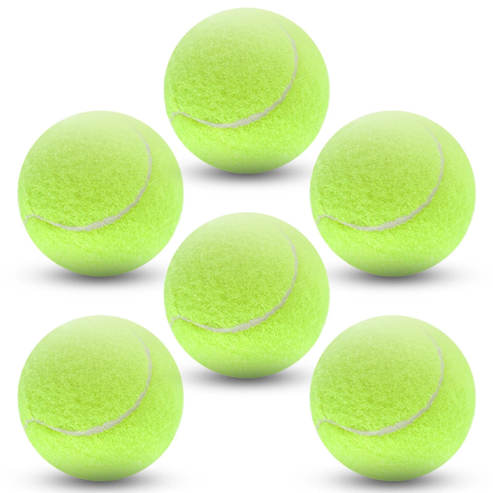 Balles de Tennis Loisirs Haute élasticité Feutre Haute Visibilité Pack de 6
